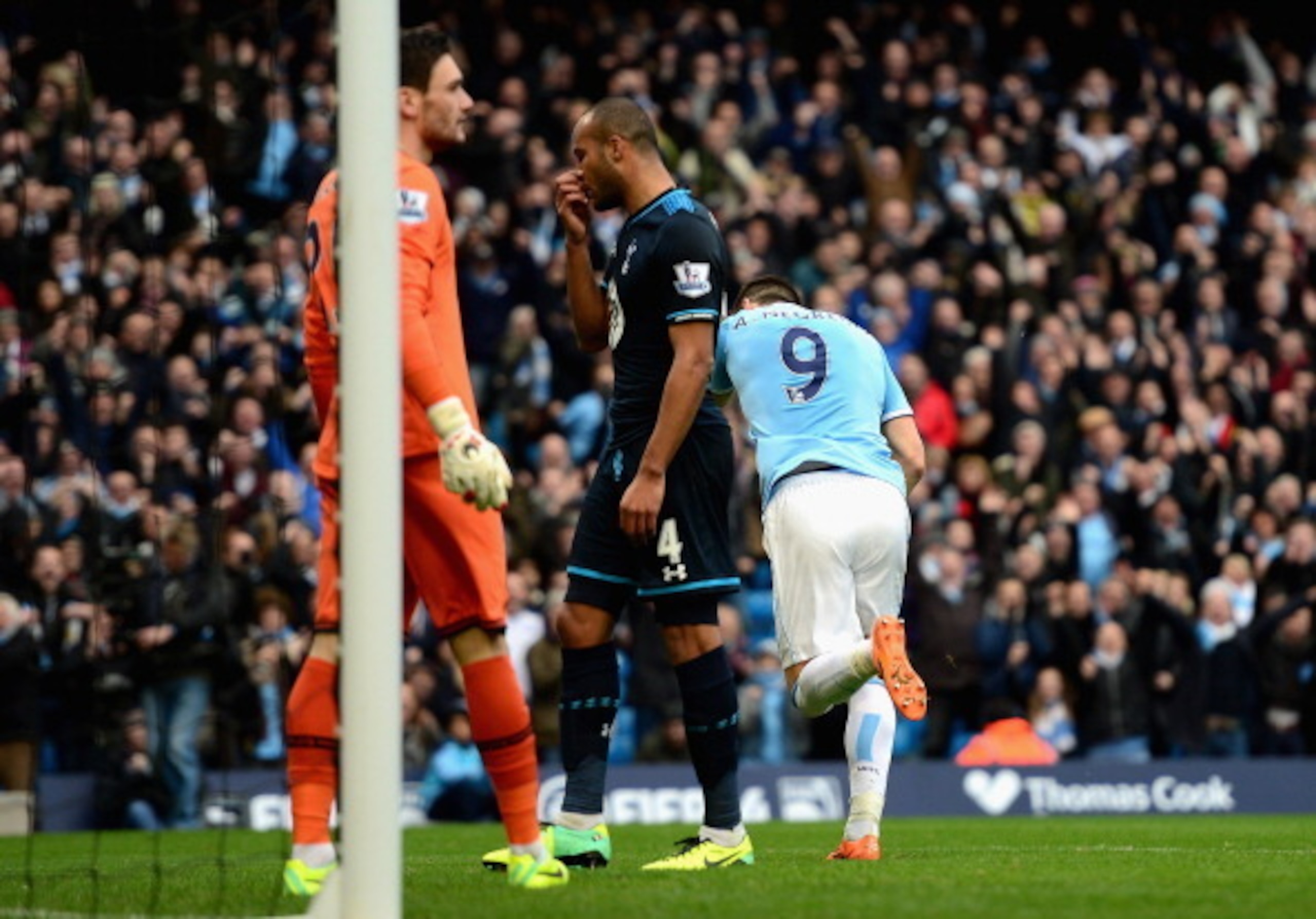 Spurs had to get used to the sight of Sergio Aguero and his Man City team-mates wheeling away in celebration last season.