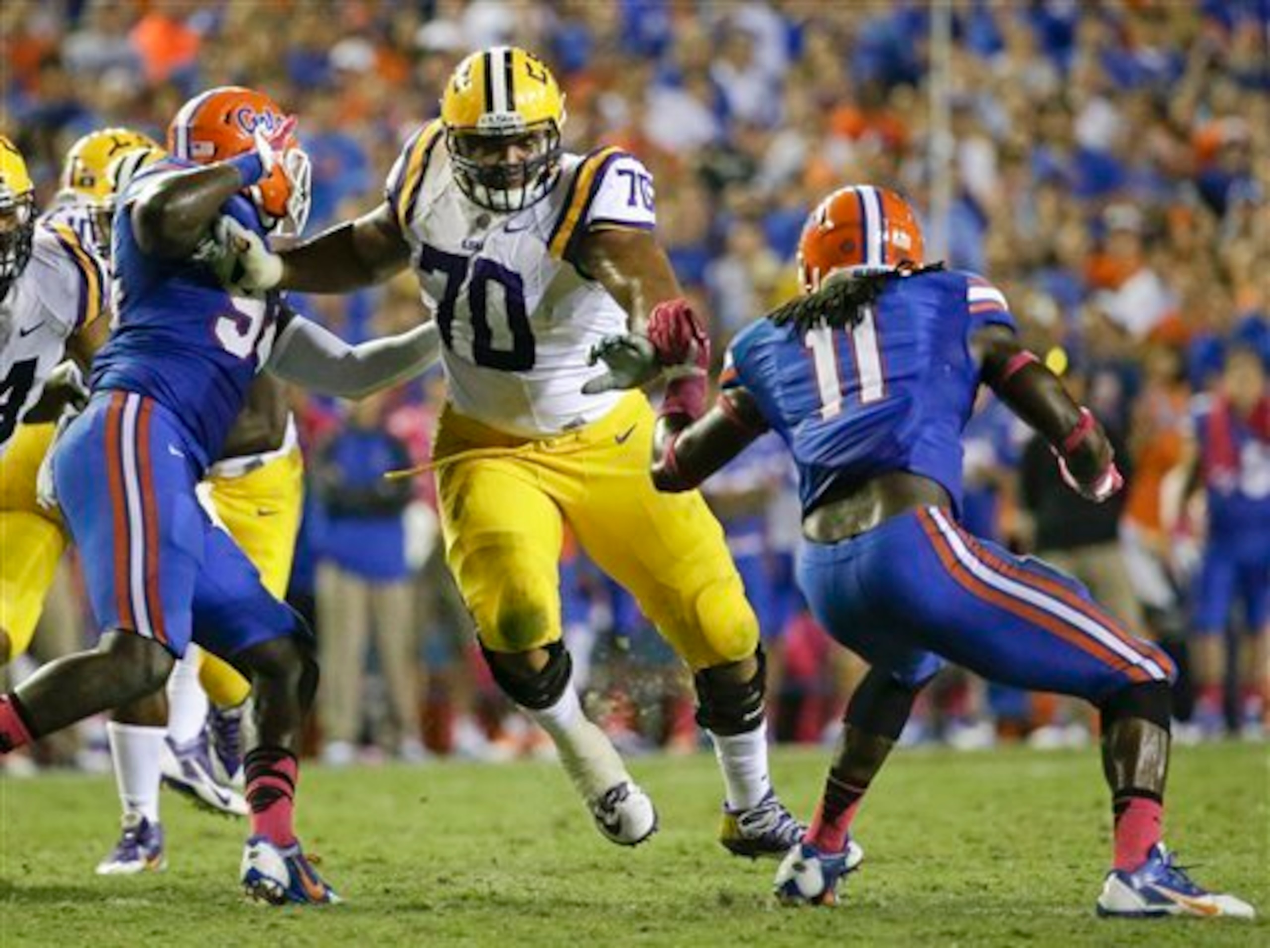 LSU left tackle La'el Collins (No. 70)