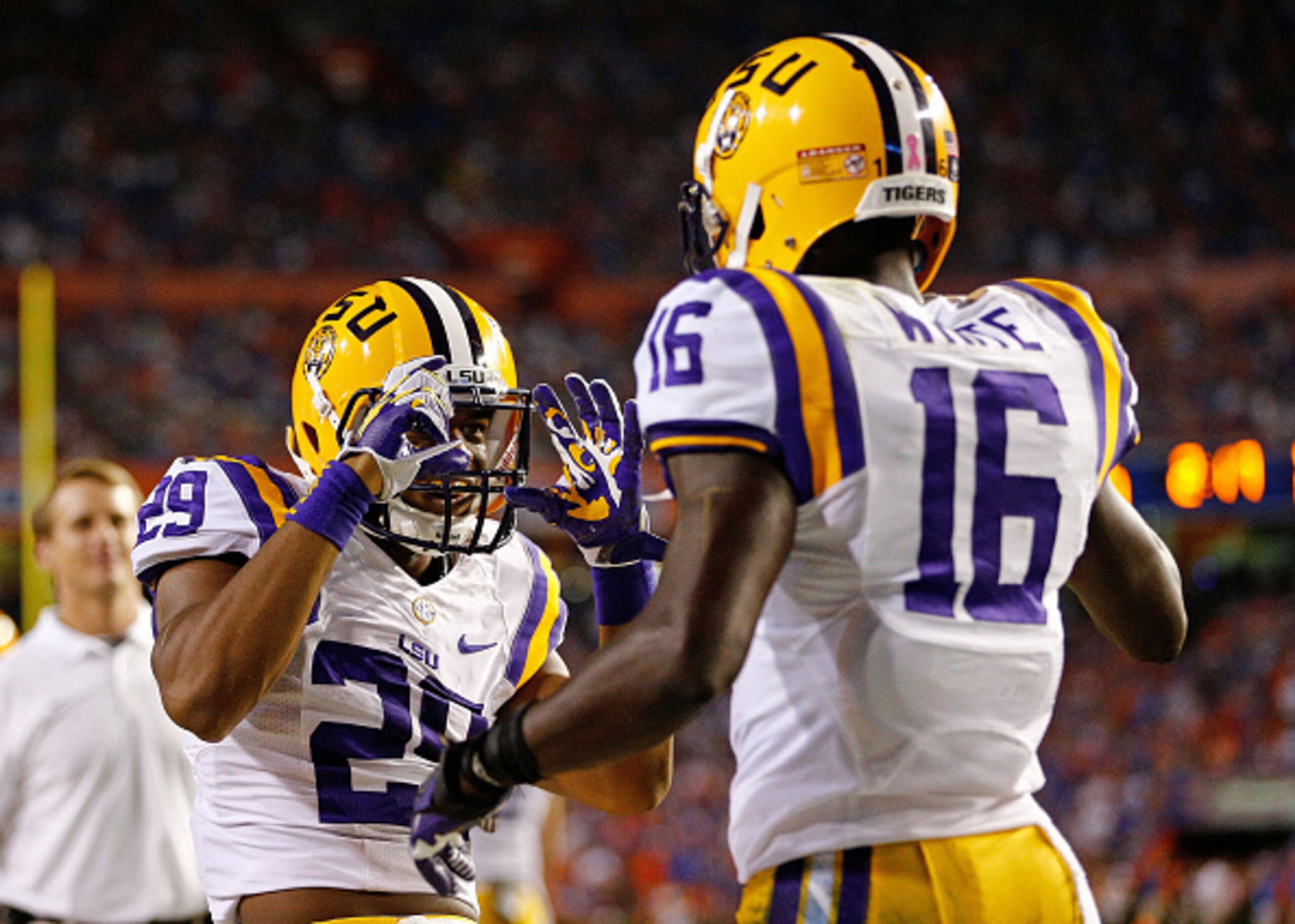 LSU safety Rickey Jefferson (left) and cornerback Tre'Davious White (right)