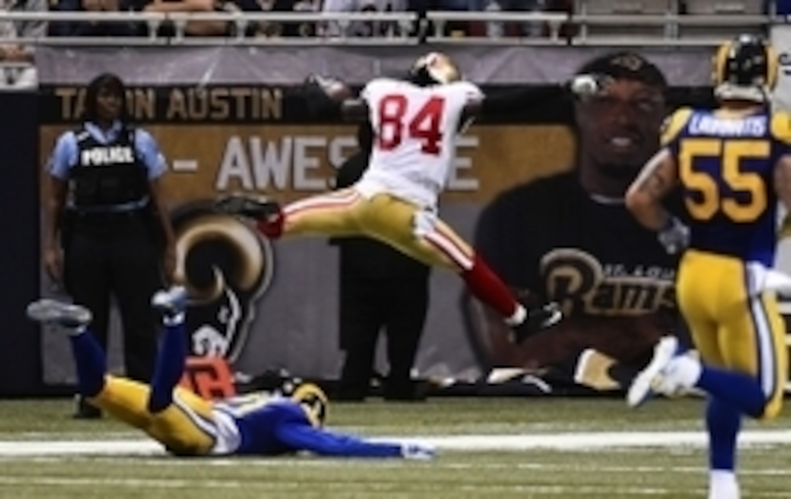 Brandon Lloyd's touchdown just prior to halftime changed the entire momentum of the game.