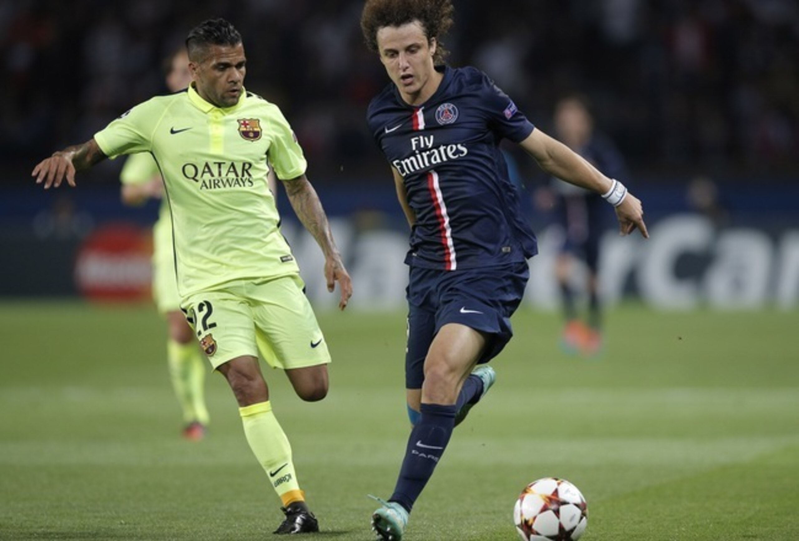 Dani Alves couldn't get the better of Brazil teammate David Luiz. Dani Alves couldn't get the better of Brazil teammate David Luiz.