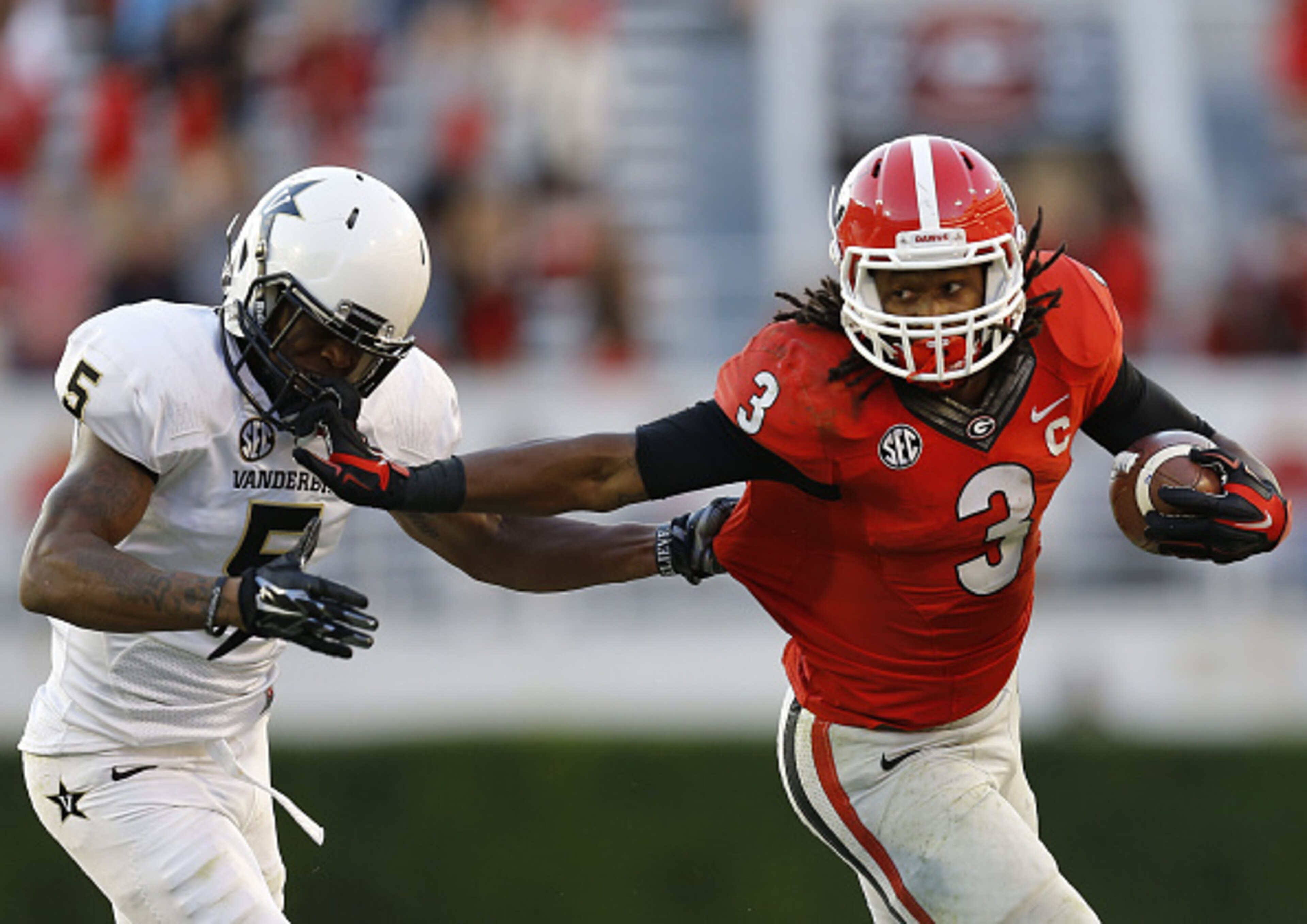 Whether or not Gurley (right) sees the field again could make or break Georgia's season.