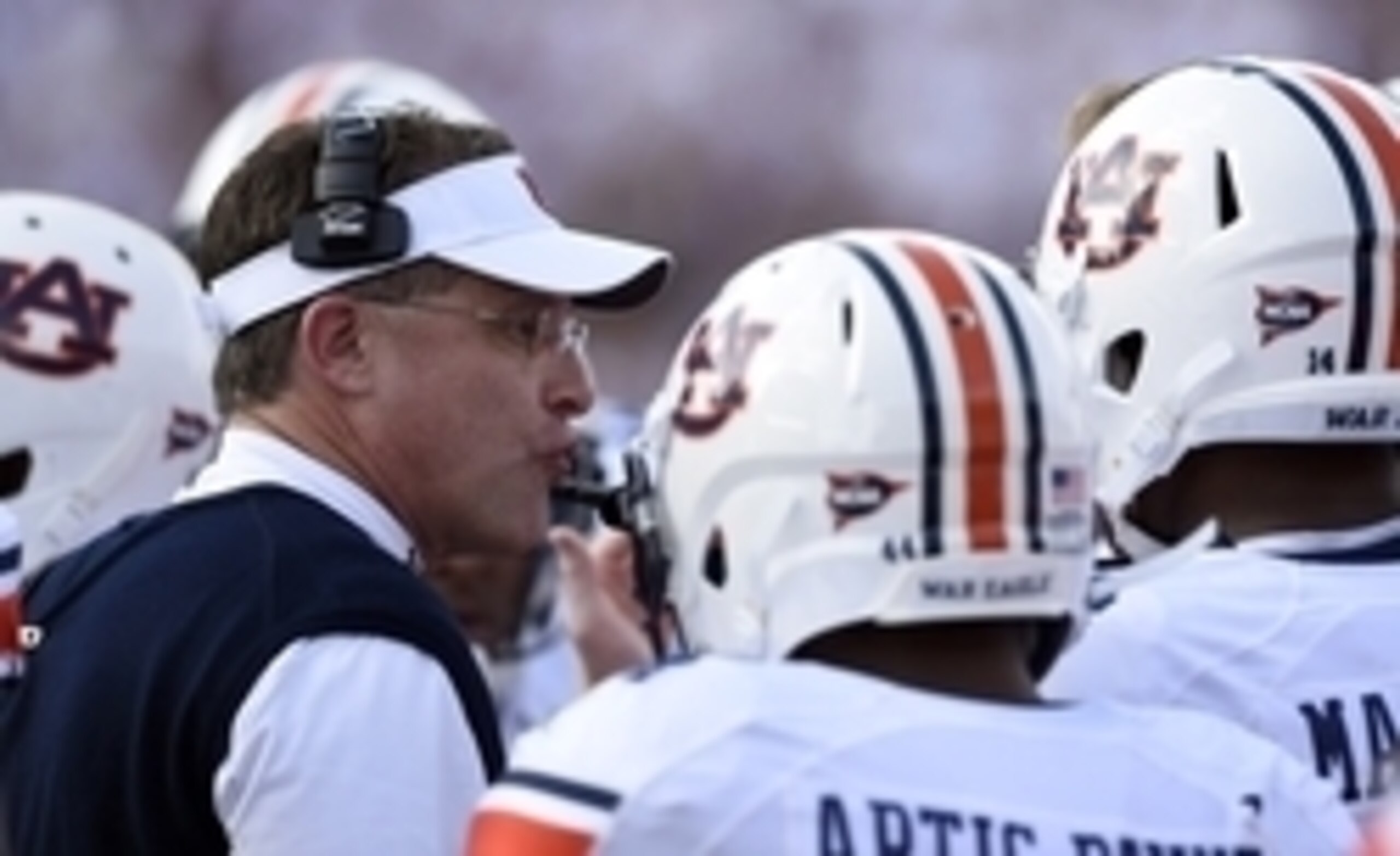 Auburn HC Gus Malzahn, RB Cameron Artis-Payne and QB Nick Marshall