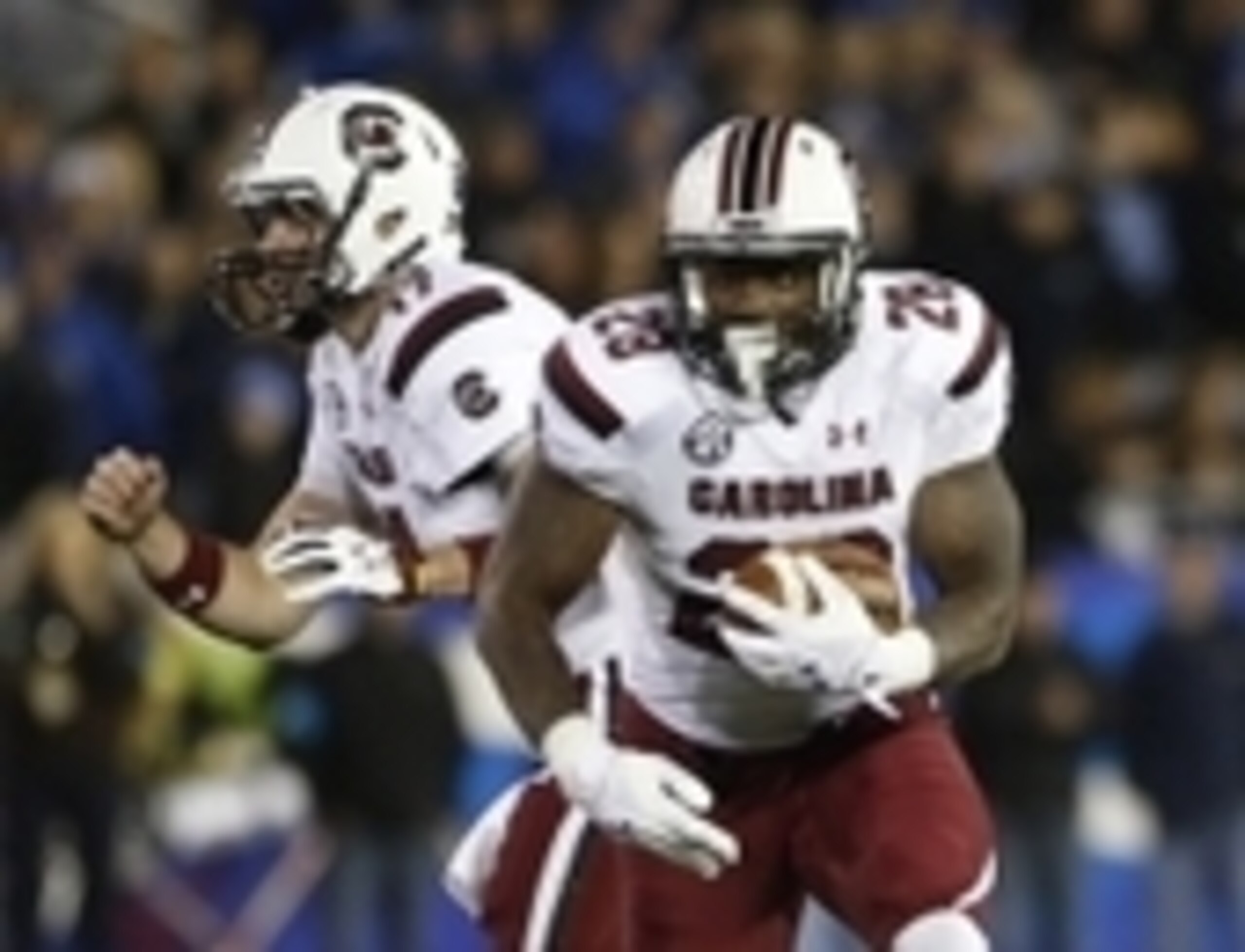 South Carolina QB Dylan Thompson and RB Mike Davis