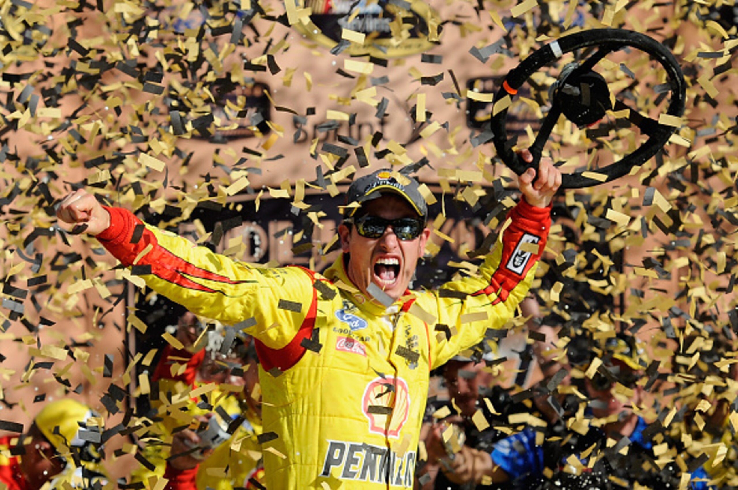Joey Logano won the Chase Contender Round race at Kansas.