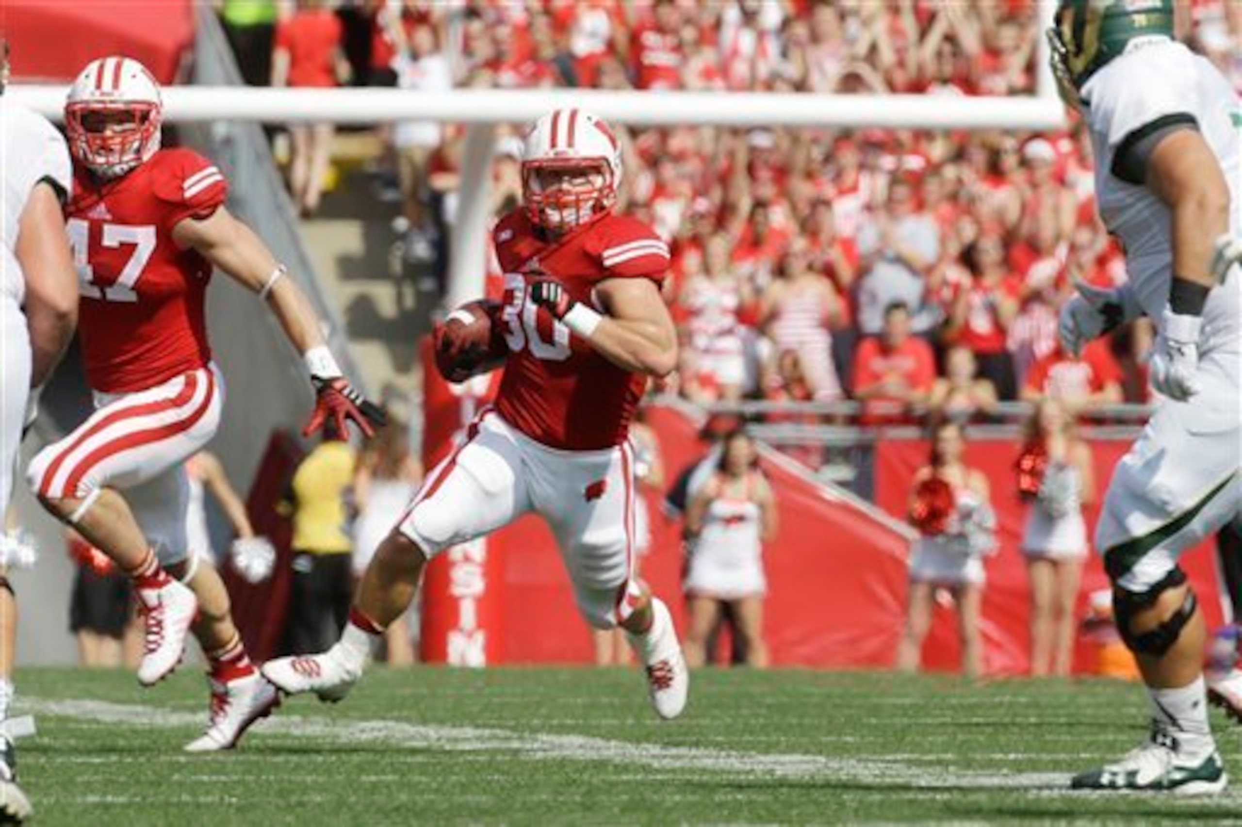 Inside linebacker Derek Landisch and his four sacks this season have been instrumental to the success of the Wisconsin defense.