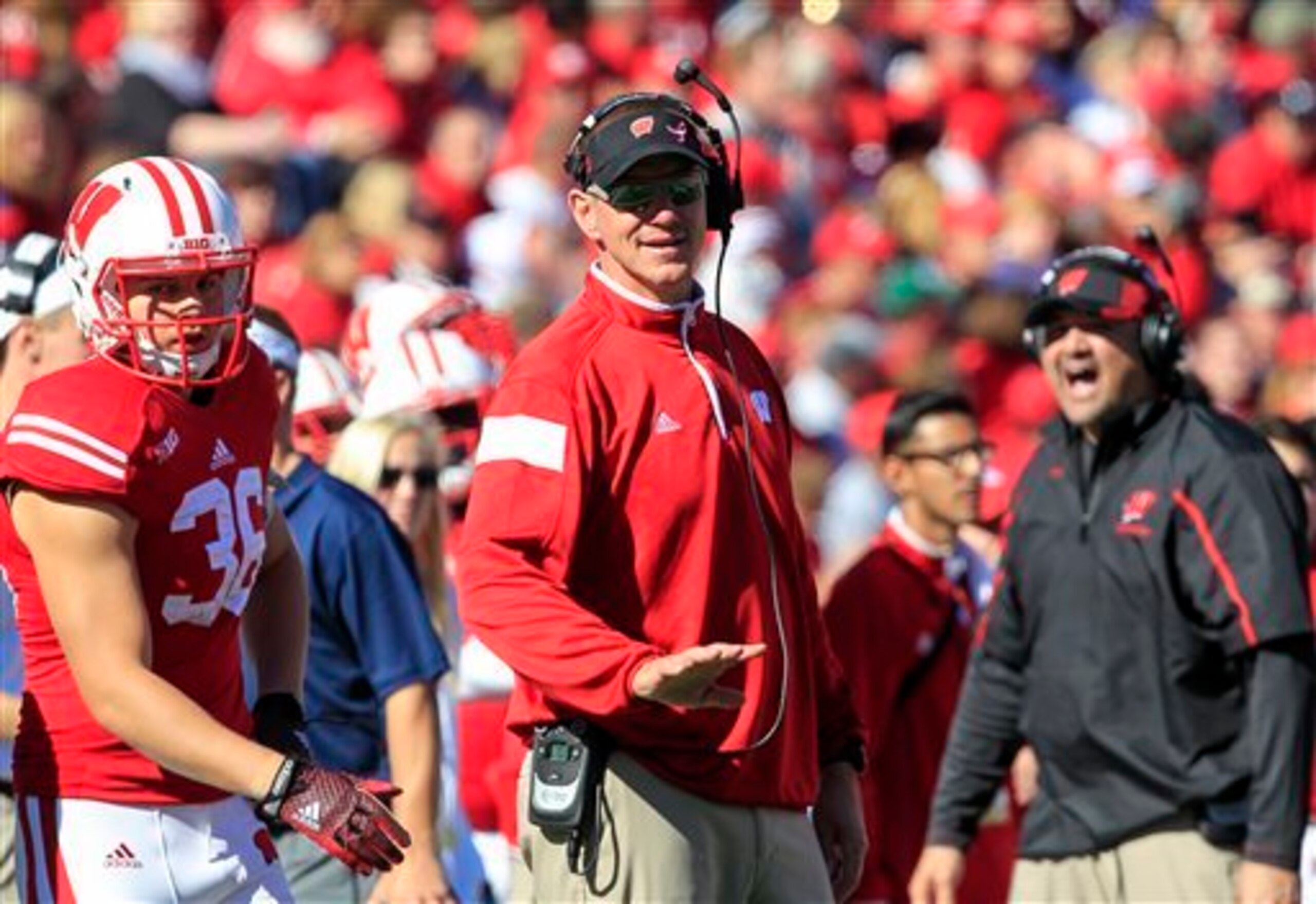 Head coach Gary Andersen was (mostly) all smiles after a 52-7 victory over the Maryland Terrapins.