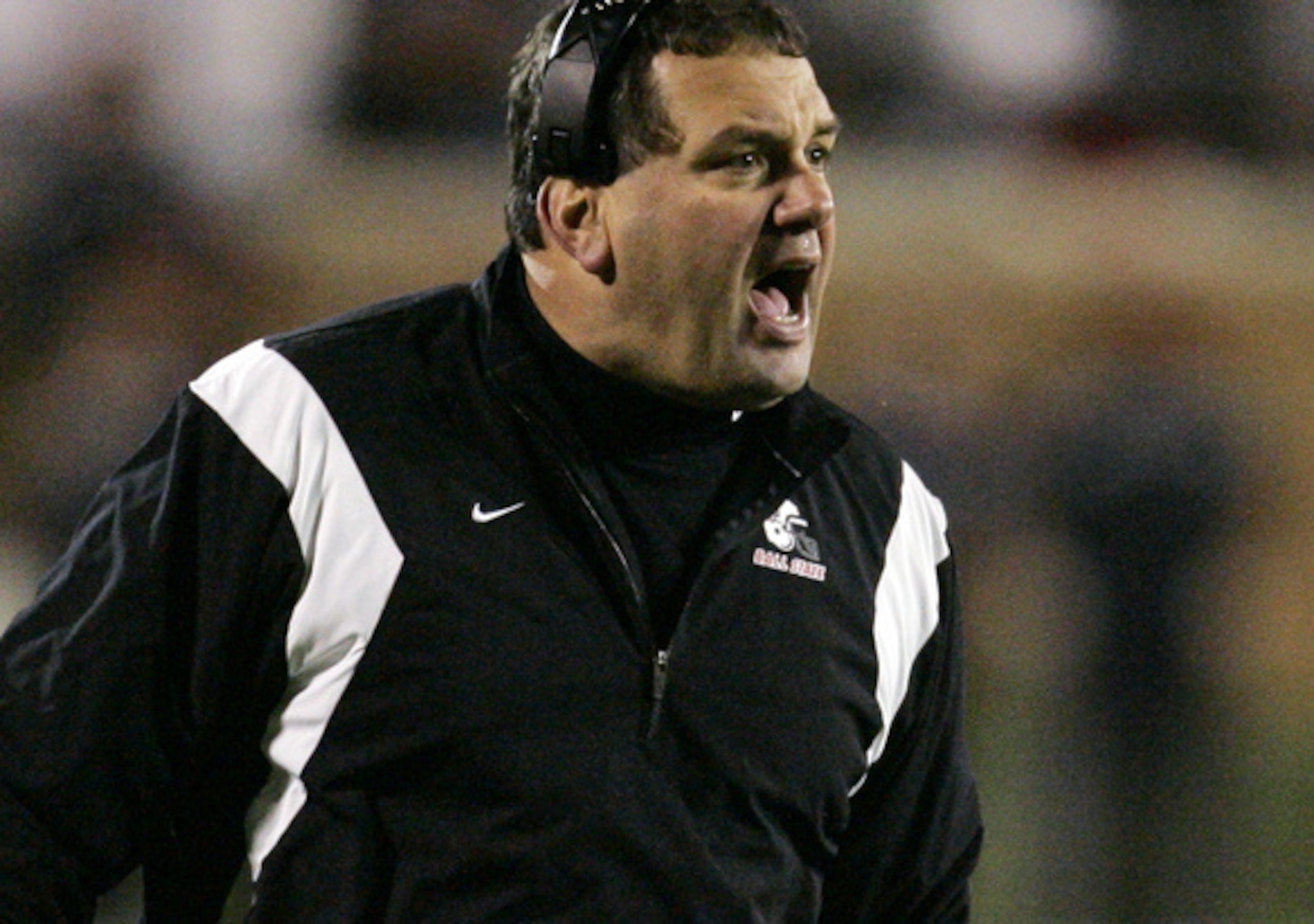 Brady Hoke at Ball State (with headset)