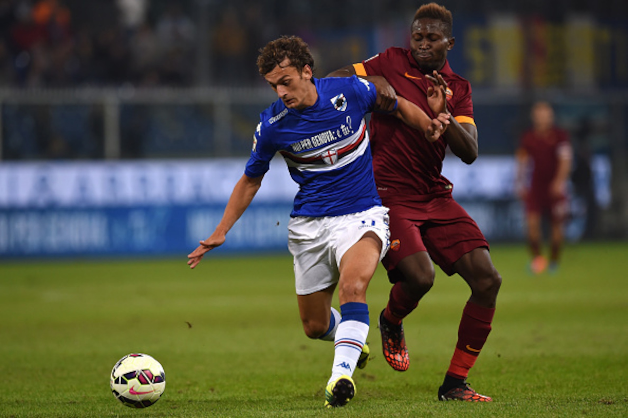 Manolo Gabbiadini (in blue) has been one of the engines behind a surprising start for Samp. Manolo Gabbiadini (in blue) has been one of the engines behind a surprising start for Samp.
