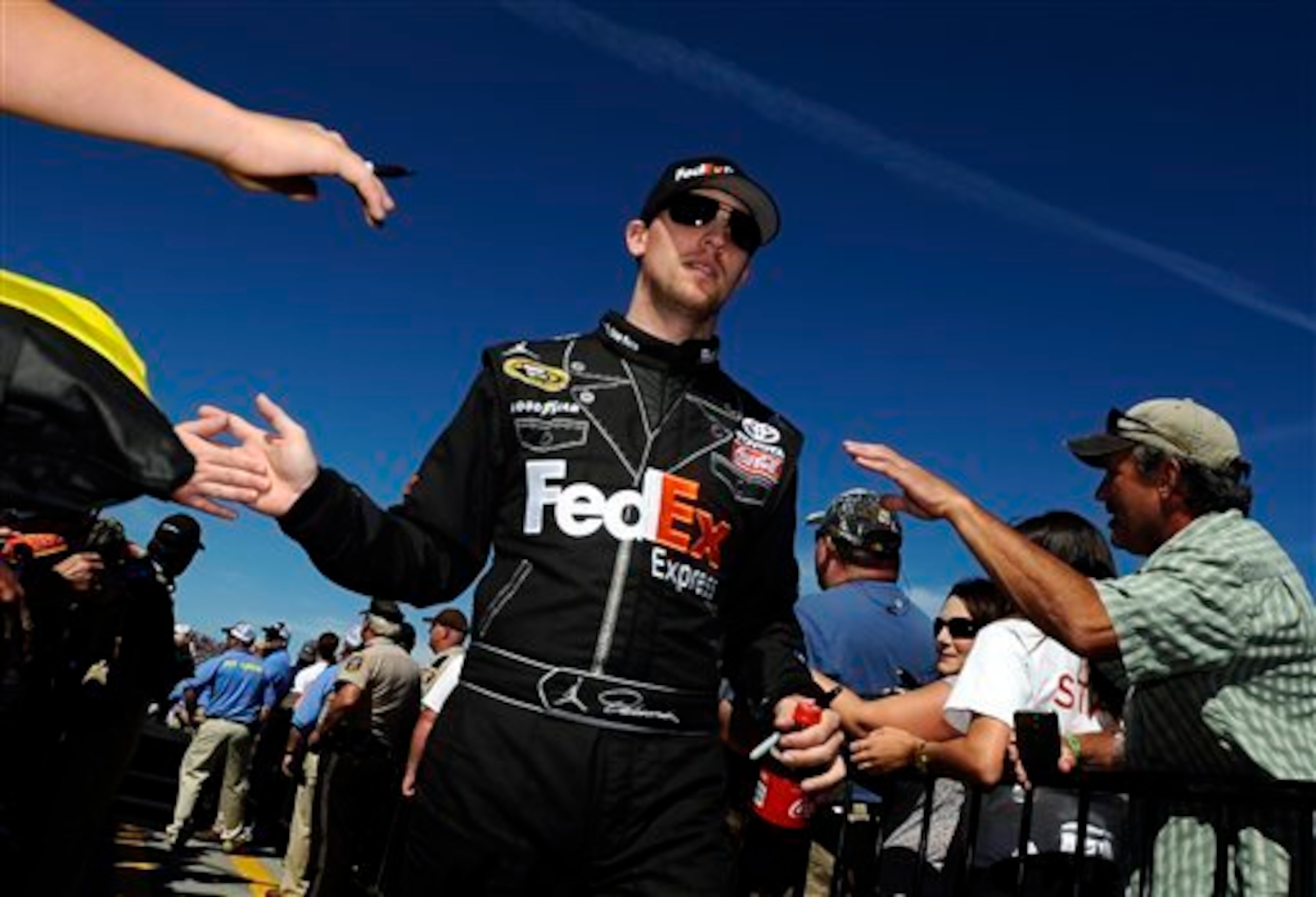 Denny Hamlin still has a couple of chances to keep his title hopes alive.