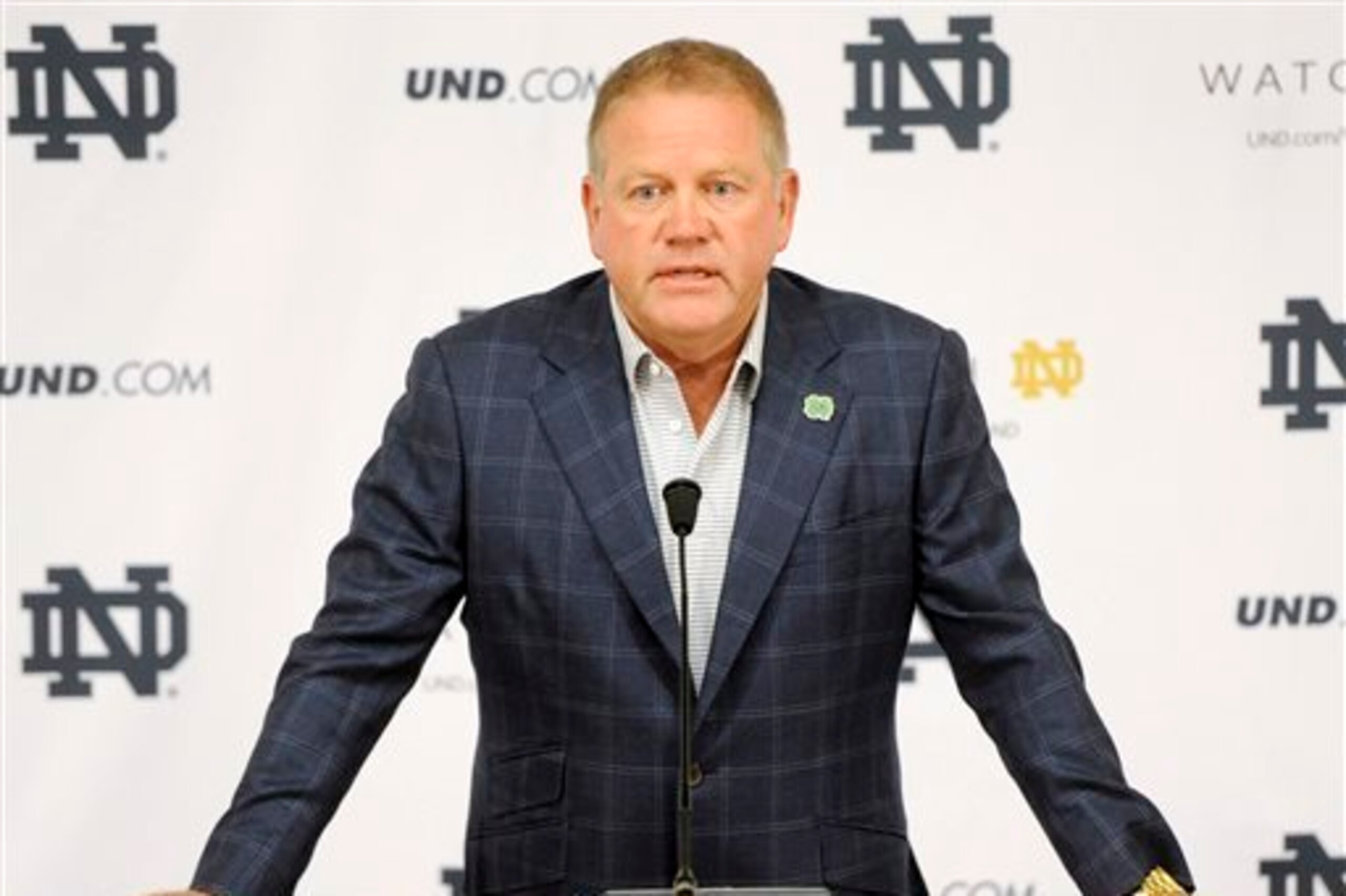 Notre Dame coach Brian Kelly collected four commitments in October.