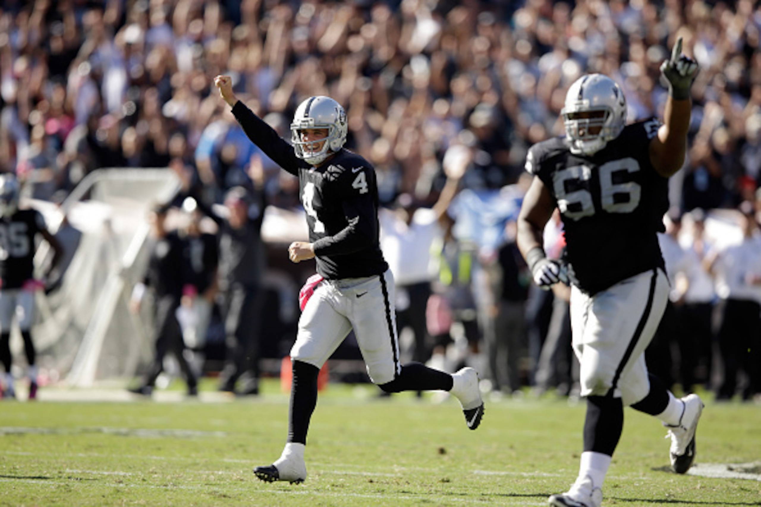 The Oakland Raiders haven't had much to celebrate this season, but their rookie class—including Derek Carr (No. 4) and Gabe Jackson (No. 66)—gives them hope for the future. The Oakland Raiders haven't had much to celebrate this season, but their rookie class—including Derek Carr (No. 4) and Gabe Jackson (No. 66)—gives them hope for the future.