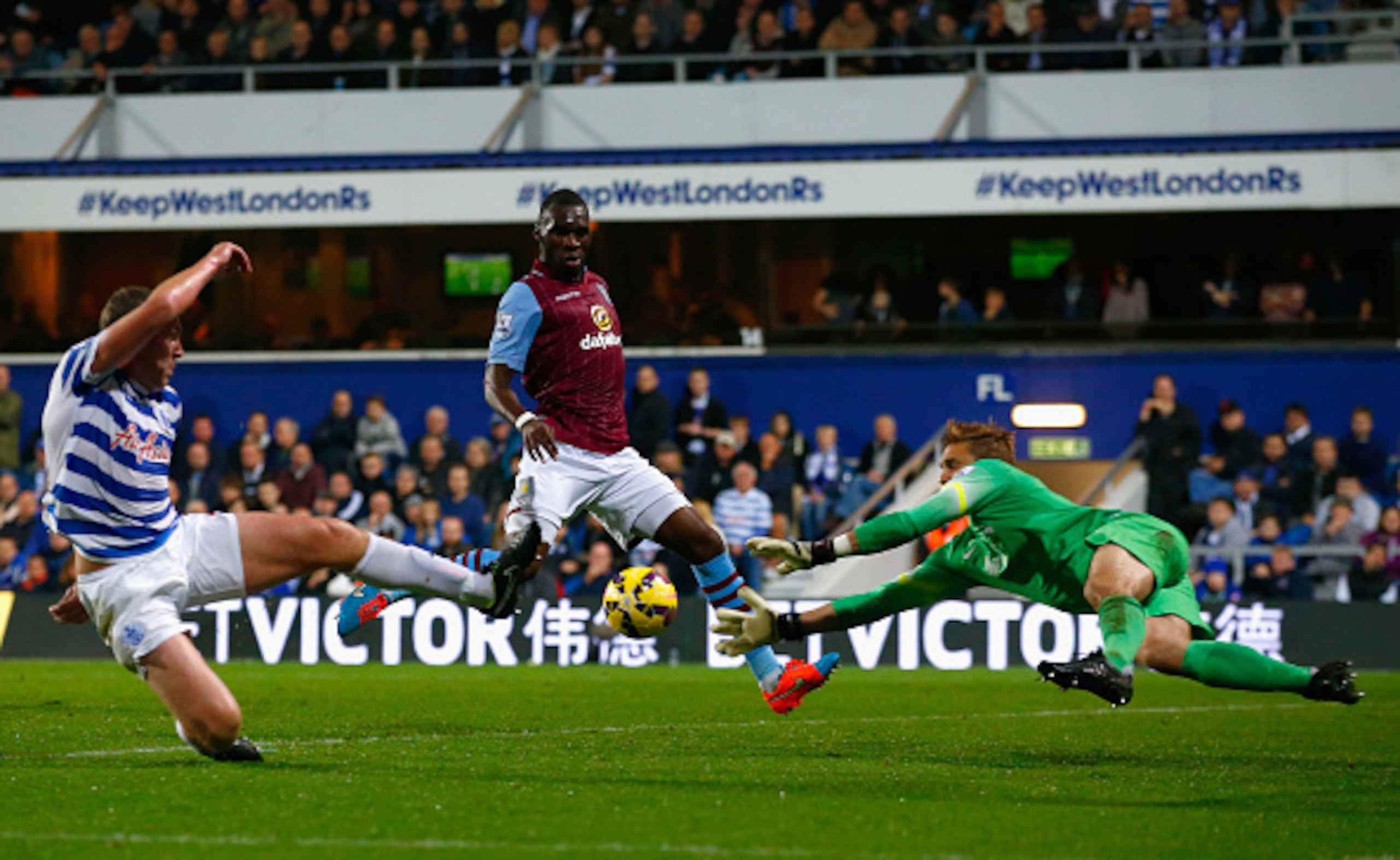 Christian Benteke had chances to score against Queens Park Rangers on Monday.