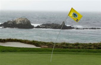 It can get a little windy on the seventh hole at Pebble Beach Golf Links.