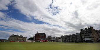 One of the great vistas in golf, the Old Course at St. Andrews.