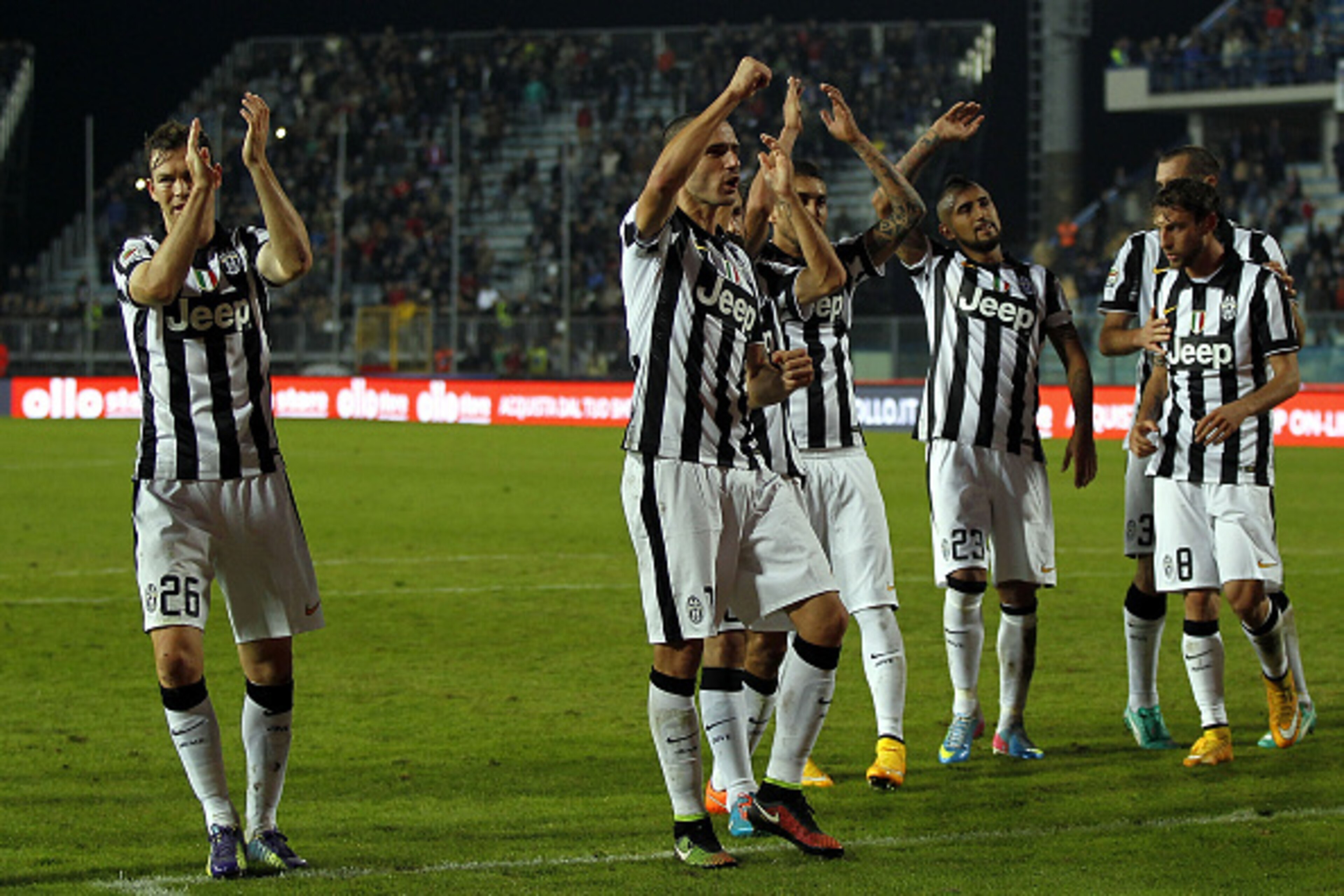 Juve celebrate their bounce-back win against Empoli.