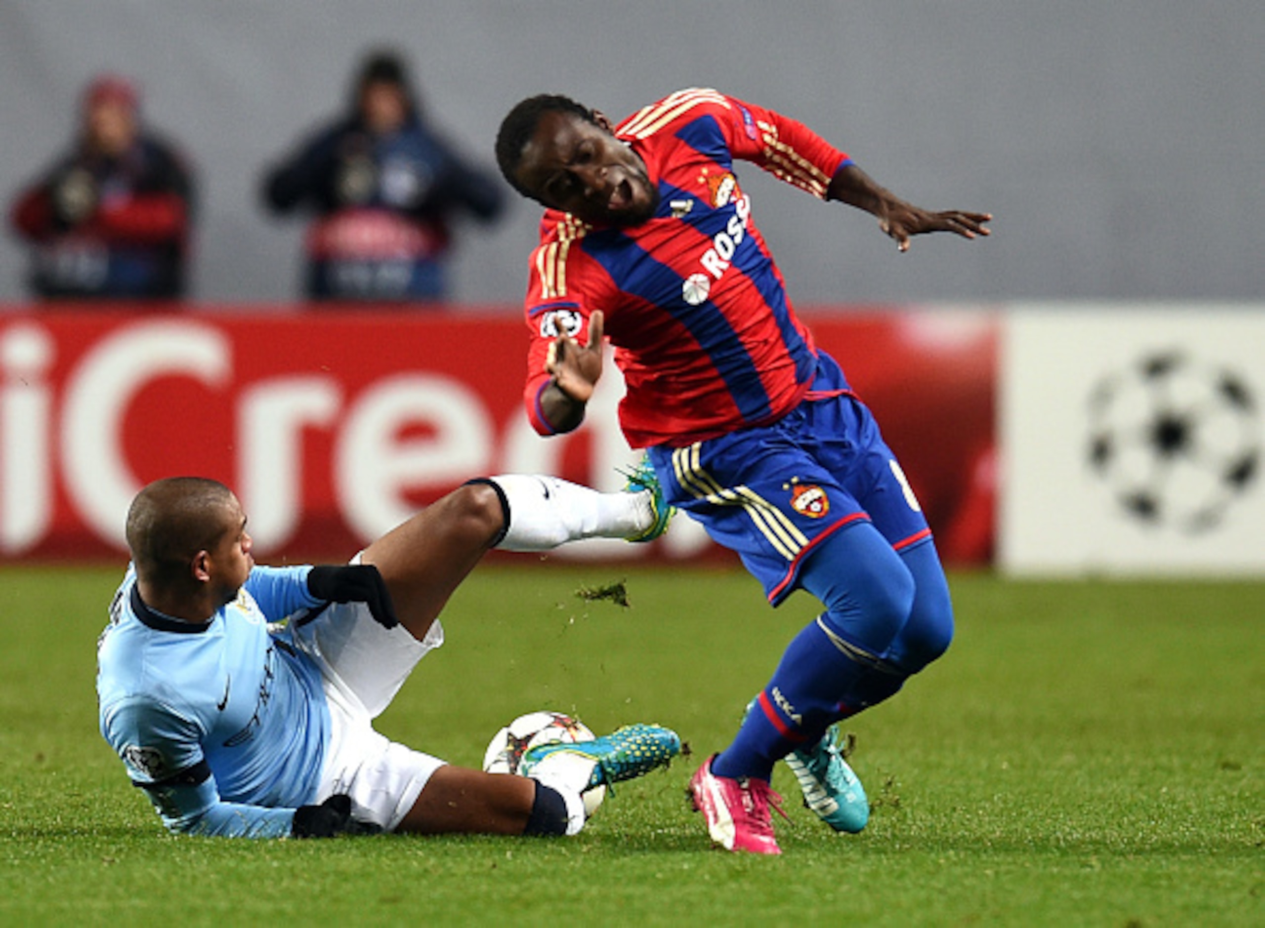 Half of CSKA's attack against City in Moscow revolved around falling down.