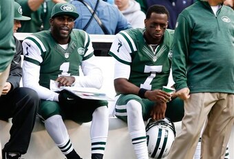 Jets QBs Mike Vick and Geno Smith