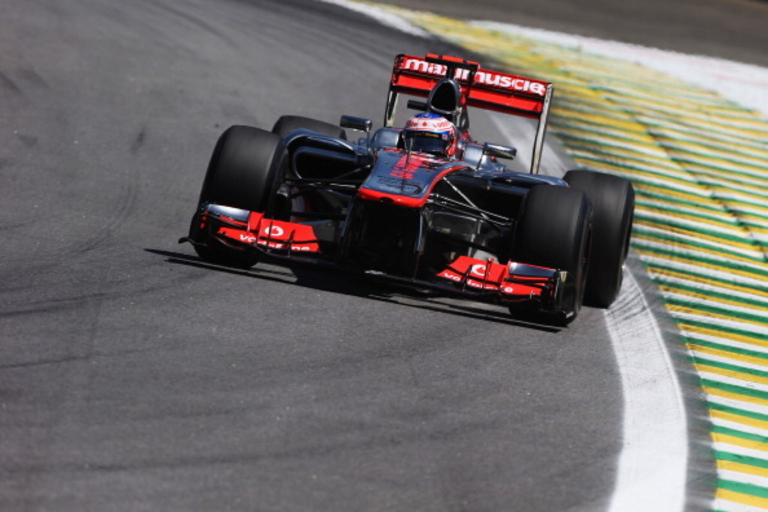 Jenson Button scored McLaren's eighth victory at Interlagos in 2012.