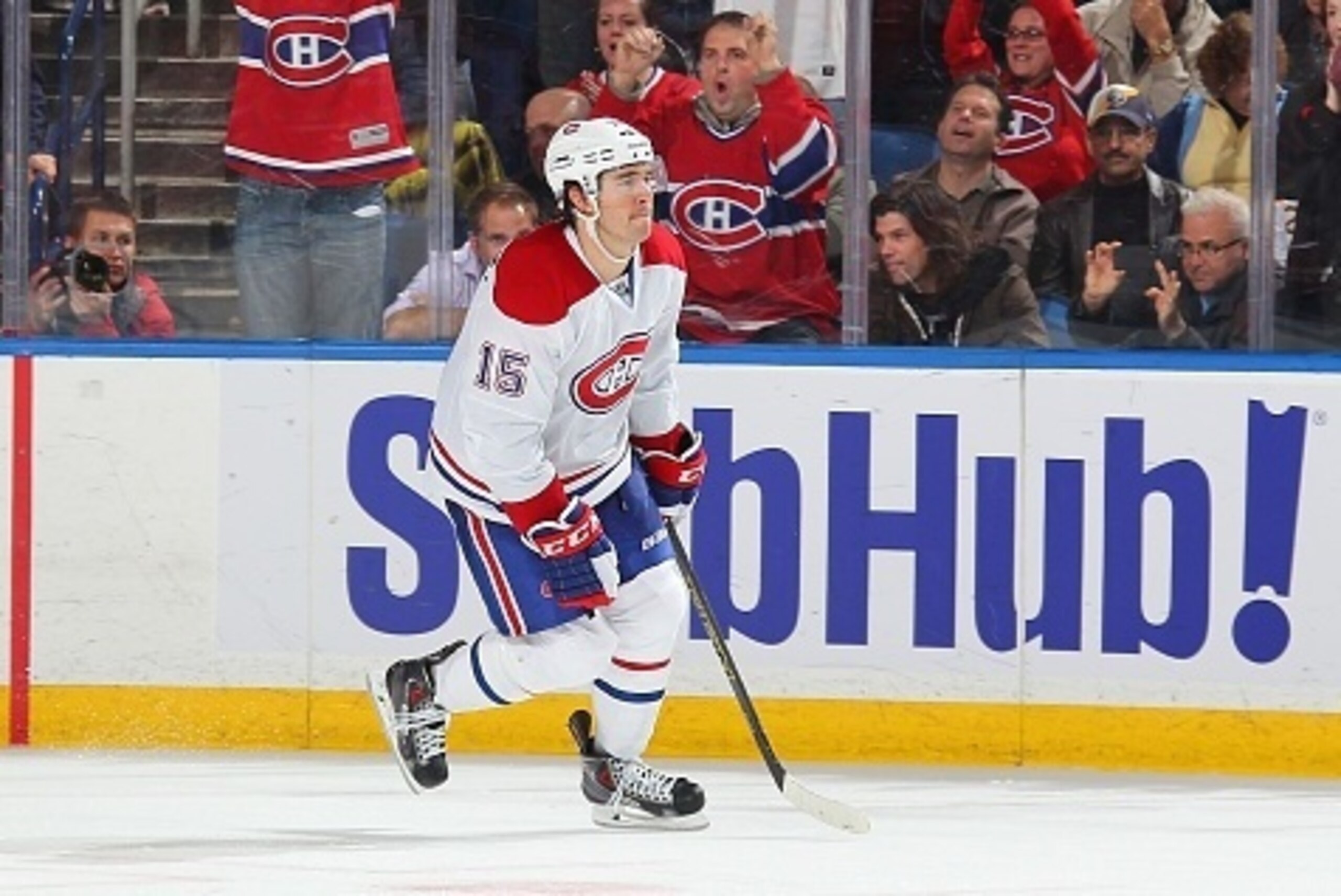 P.A. Parenteau after his shootout winner on Nov. 5.