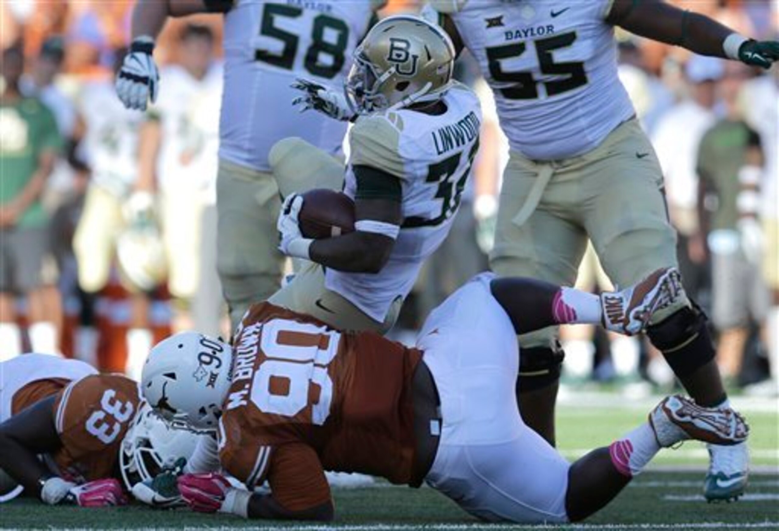 Brown (pictured) and Ridgeway form a destructive duo at defensive tackle.