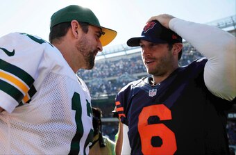 Packers QB Aaron Rodgers and Bears QB Jay Cutler