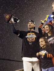 Scutaro hoisted the NLCS MVP three months after being traded to the Giants for infielder Charlie Culberson.