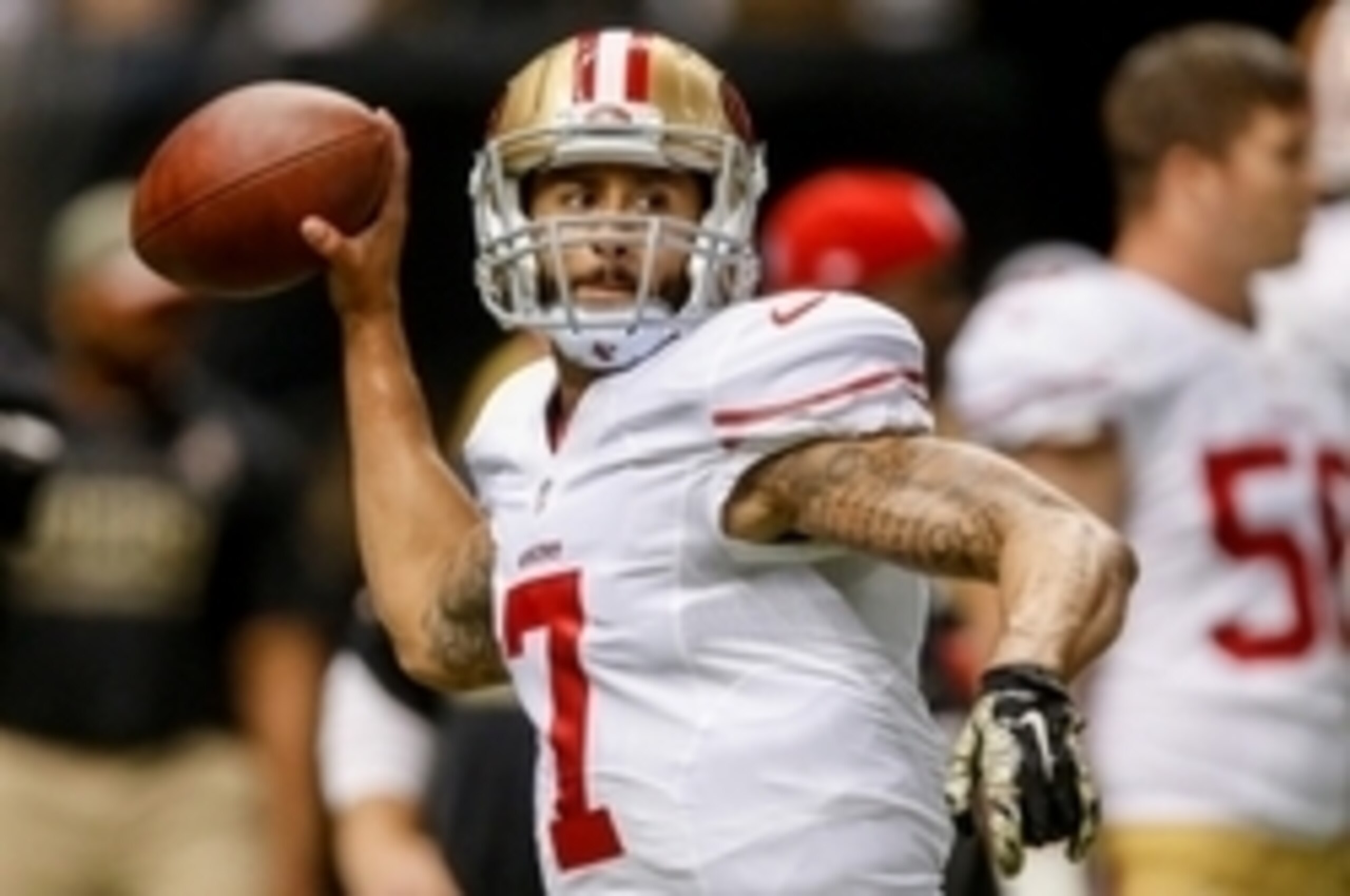 Colin Kaepernick's numbers would have been helped out more if it weren't for a slew of dropped passes.