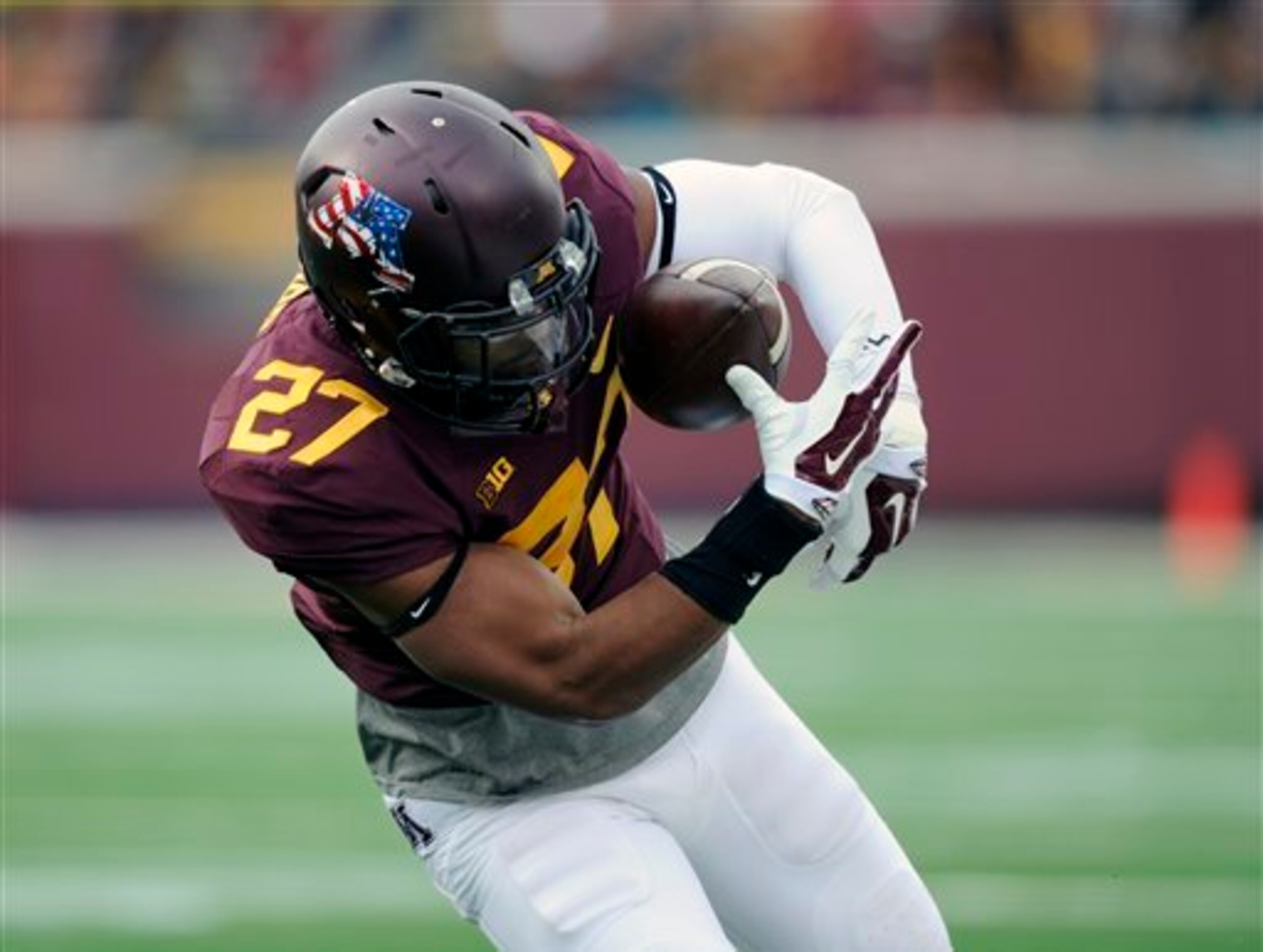 Minnesota running back David Cobb already has more than 1,000 yards rushing on the year. Minnesota running back David Cobb already has more than 1,000 yards rushing on the year.