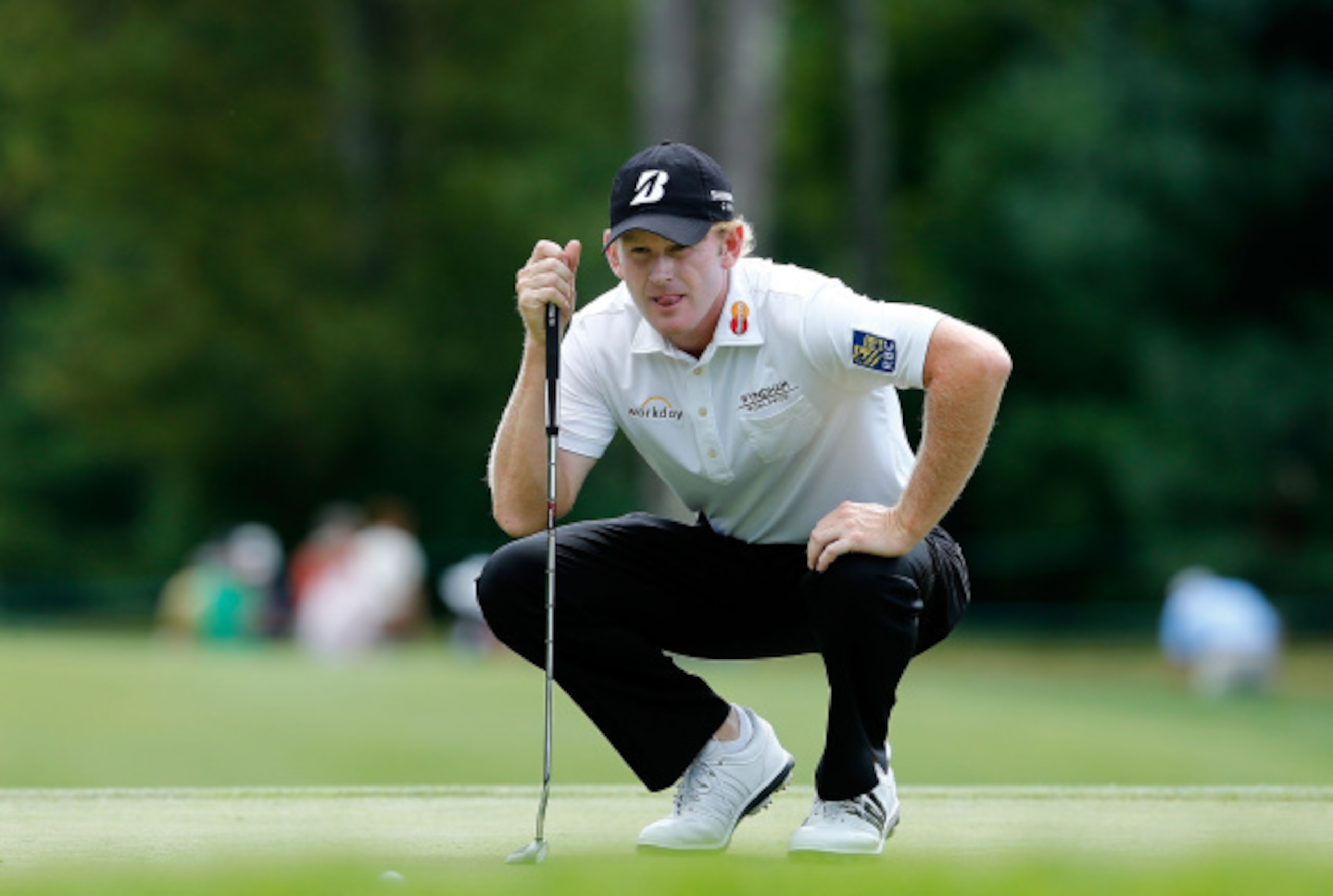 Brandt Snedeker gets the bead on another putt. Brandt Snedeker gets the bead on another putt.