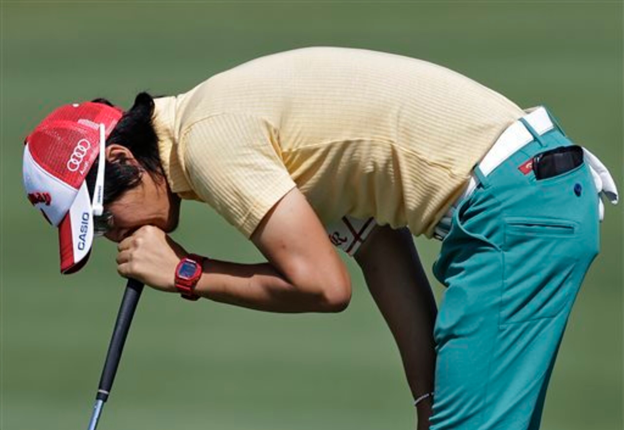 Ryo Ishikawa sporting quite a combination of colors. Ryo Ishikawa sporting quite a combination of colors.