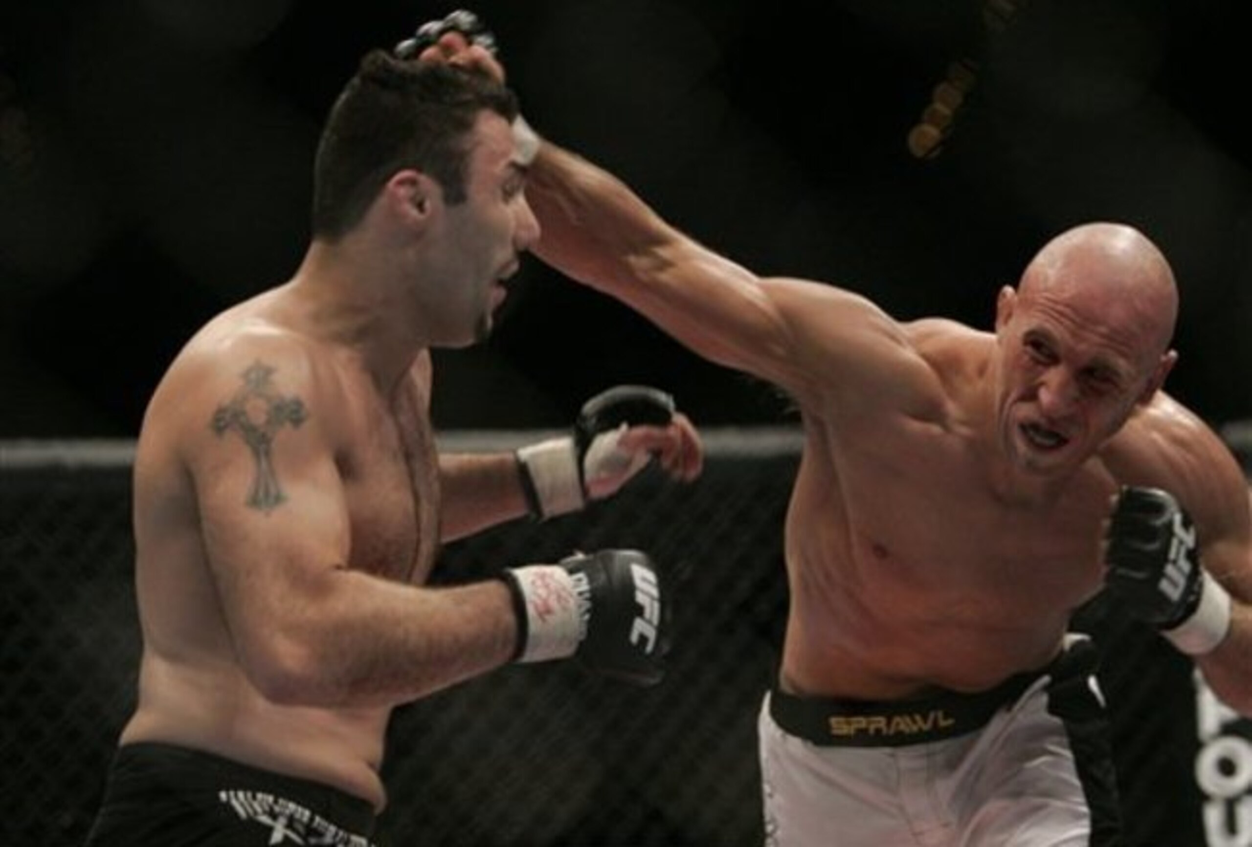Josh Burkman throws a straight right against Karo Parisyan at UFC 71.