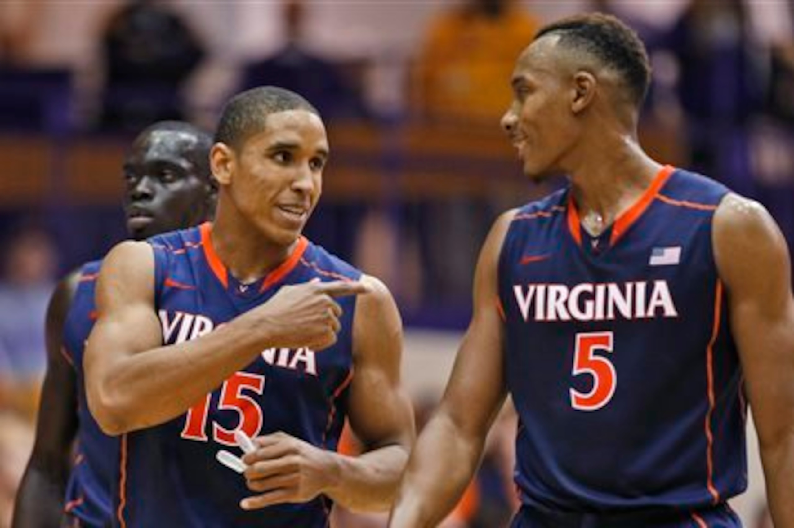 Malcolm Brogdon and Darion Atkins in UVA's season-opening win over JMU