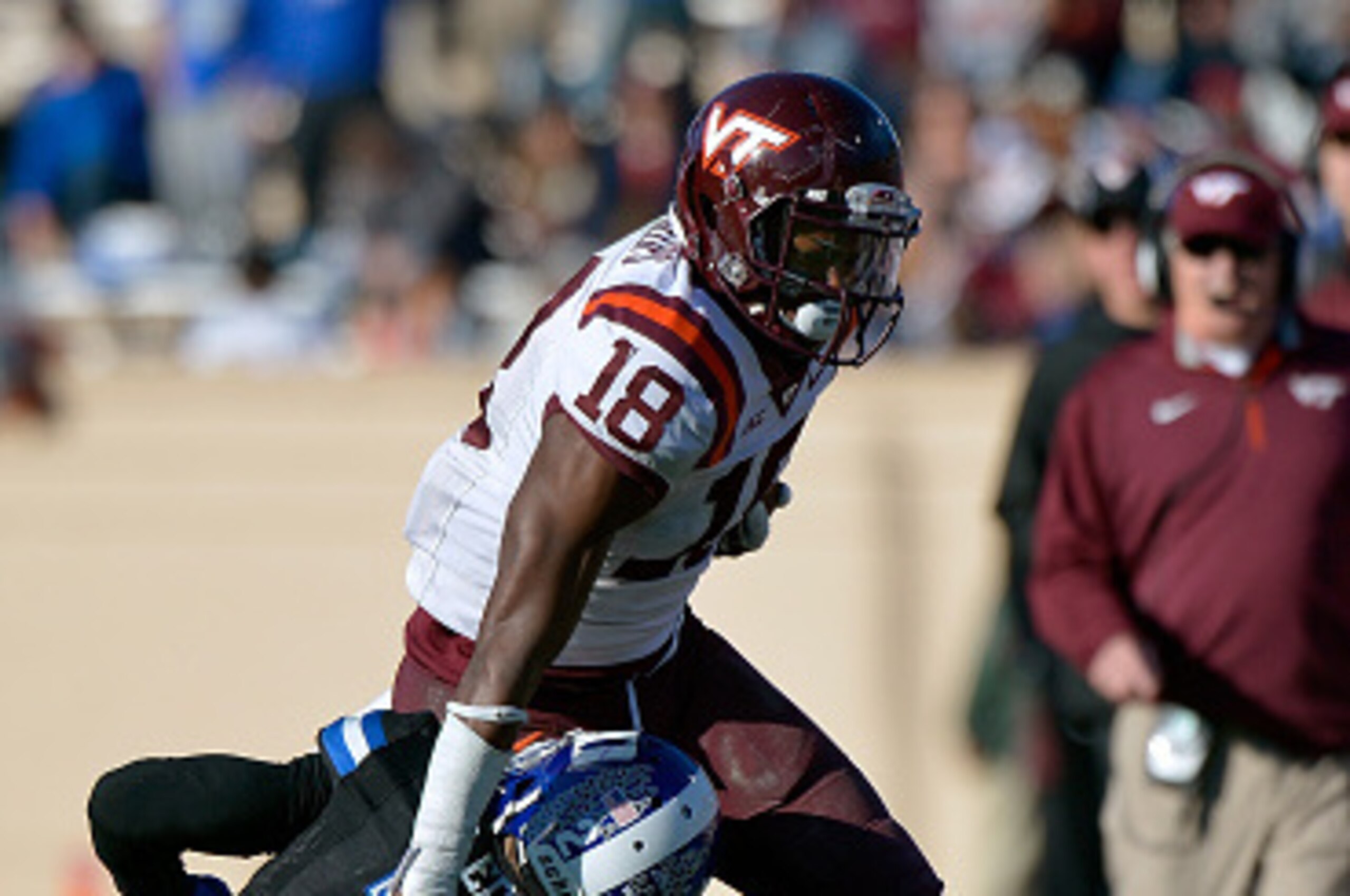 Virginia Tech wide receiver Cam Phillips in last week's win at Duke