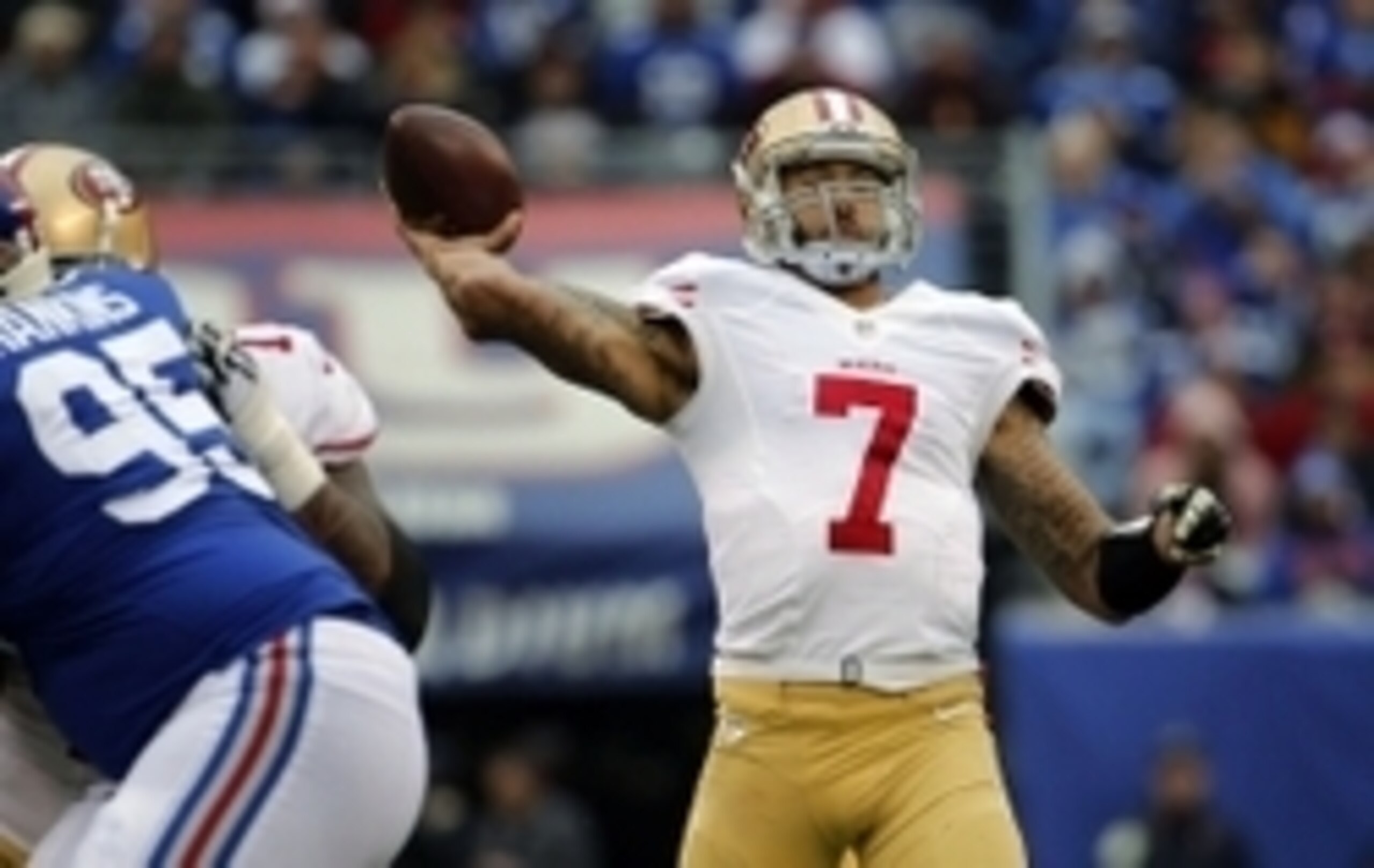 Colin Kaepernick was unable to have a huge day through the air, but he did provide some much-needed plays throughout the game.
