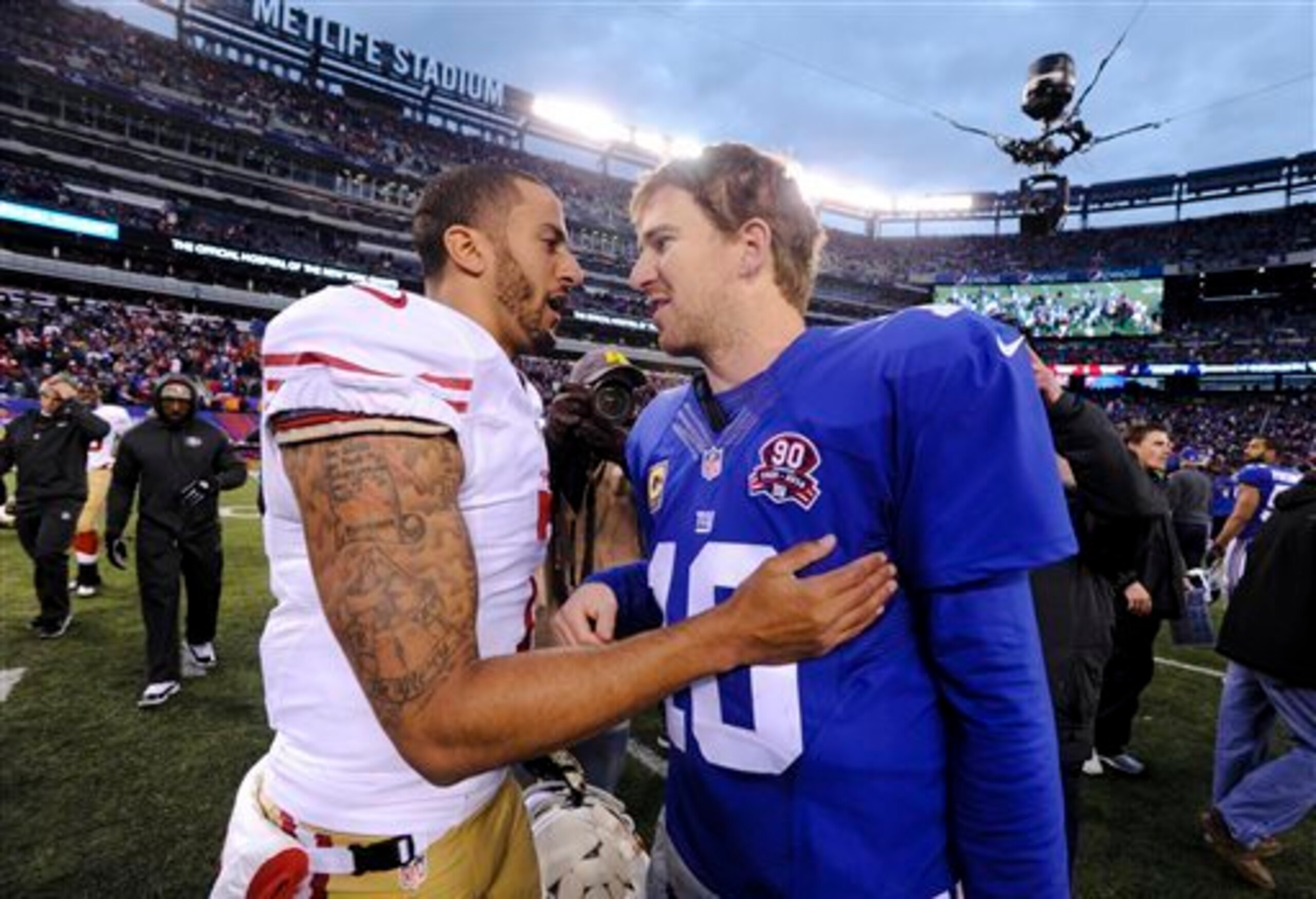 Colin Kaepernick threw zero interceptions. Eli Manning threw five, and that was the difference.