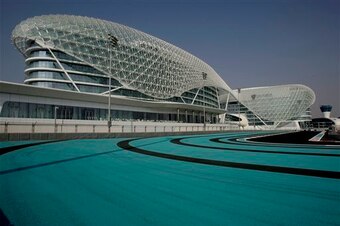 The Yas Marina Circuit and the Yas Viceroy Abu Dhabi Hotel.