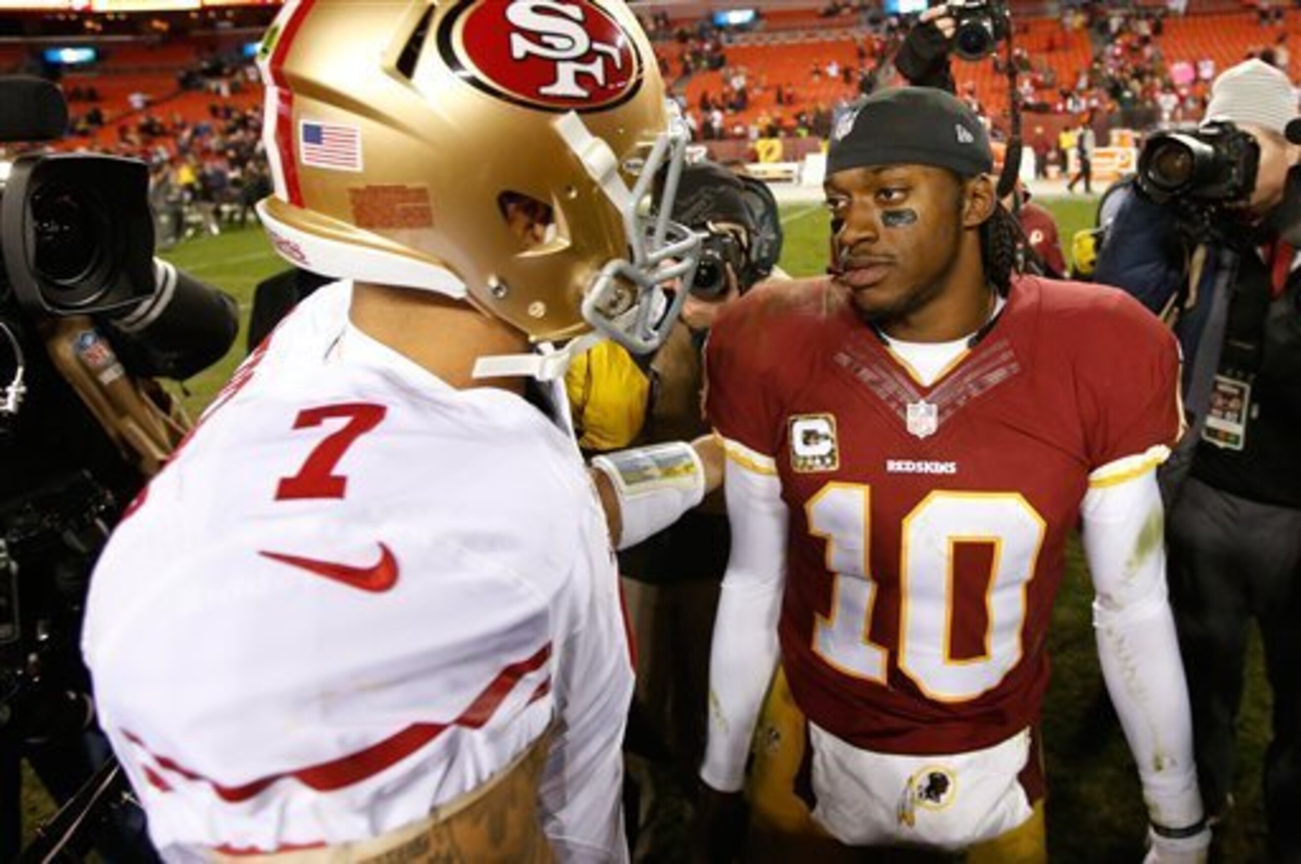 Kaepernick and the offense will look for a better showing against Robert Griffin III and the Redskins.