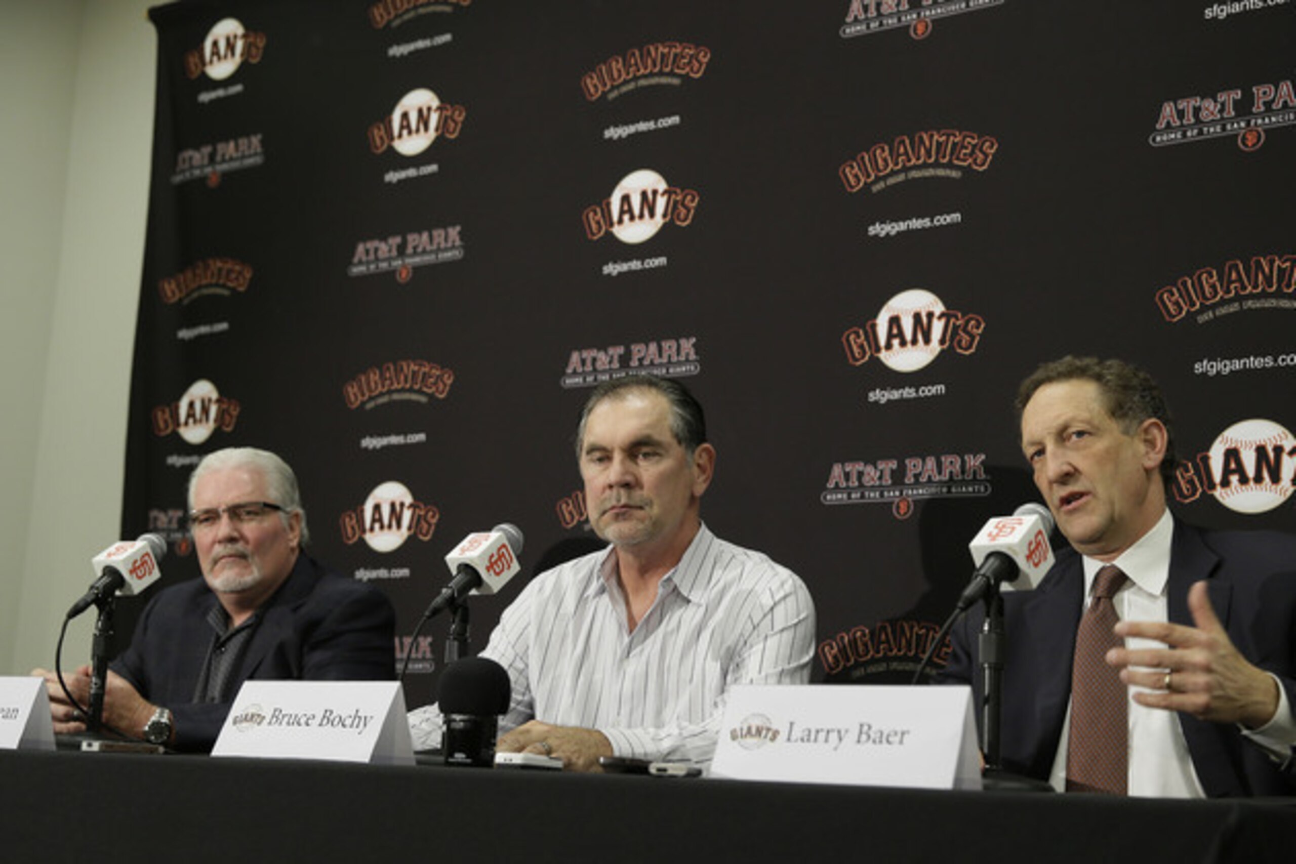 Sabean, Bochy and Baer—the three men who brought success to the San Francisco Giants.