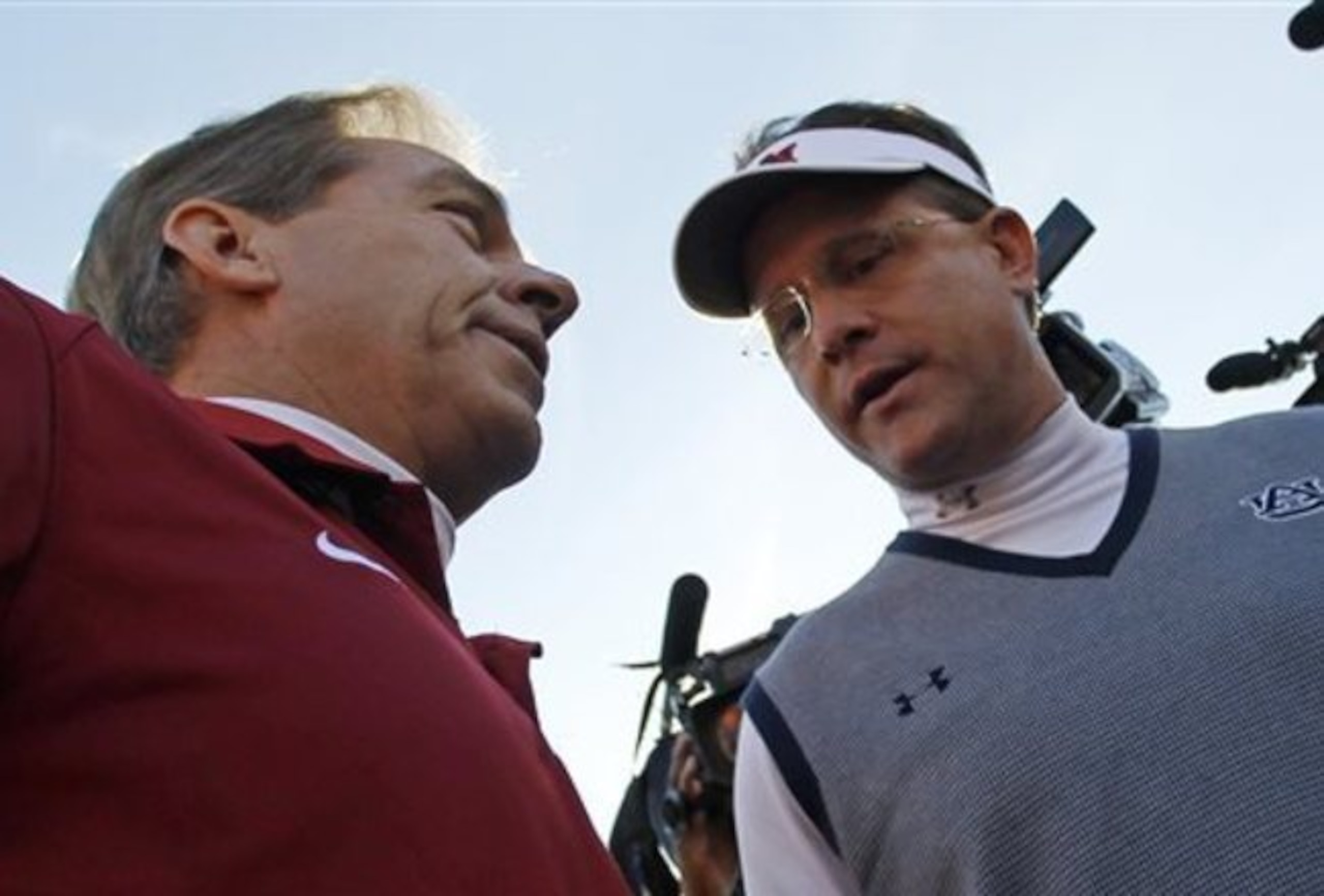 Alabama HC Nick Saban and Auburn HC Gus Malzahn Alabama HC Nick Saban and Auburn HC Gus Malzahn