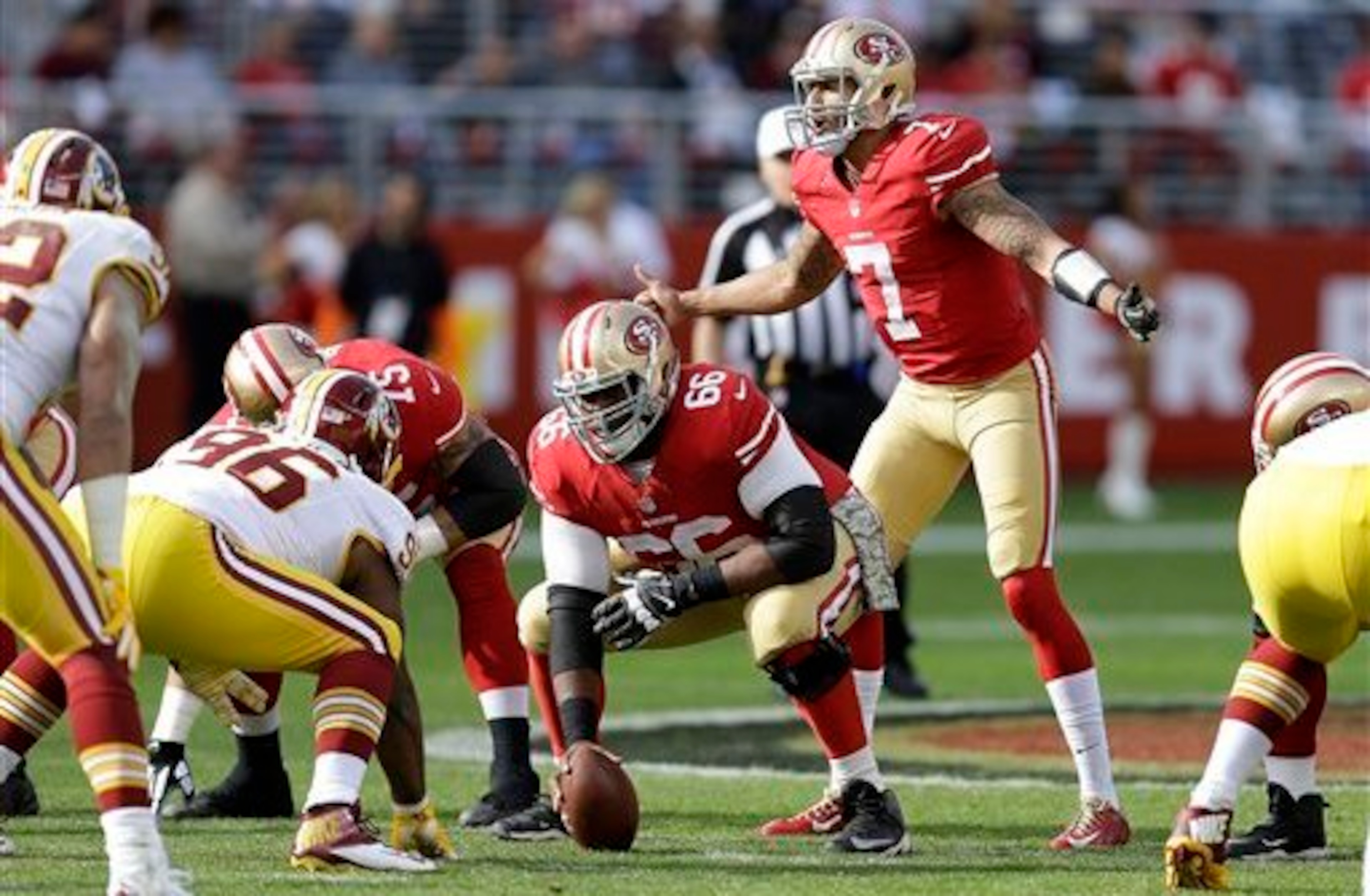 Rookie center Marcus Martin made a couple of critical mistakes along the offensive line on Sunday.