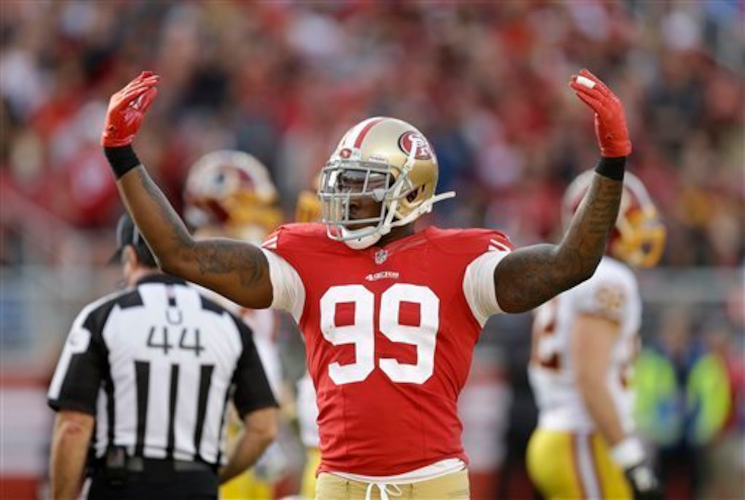 Aldon Smith picked up his first two sacks of the season against Washington.