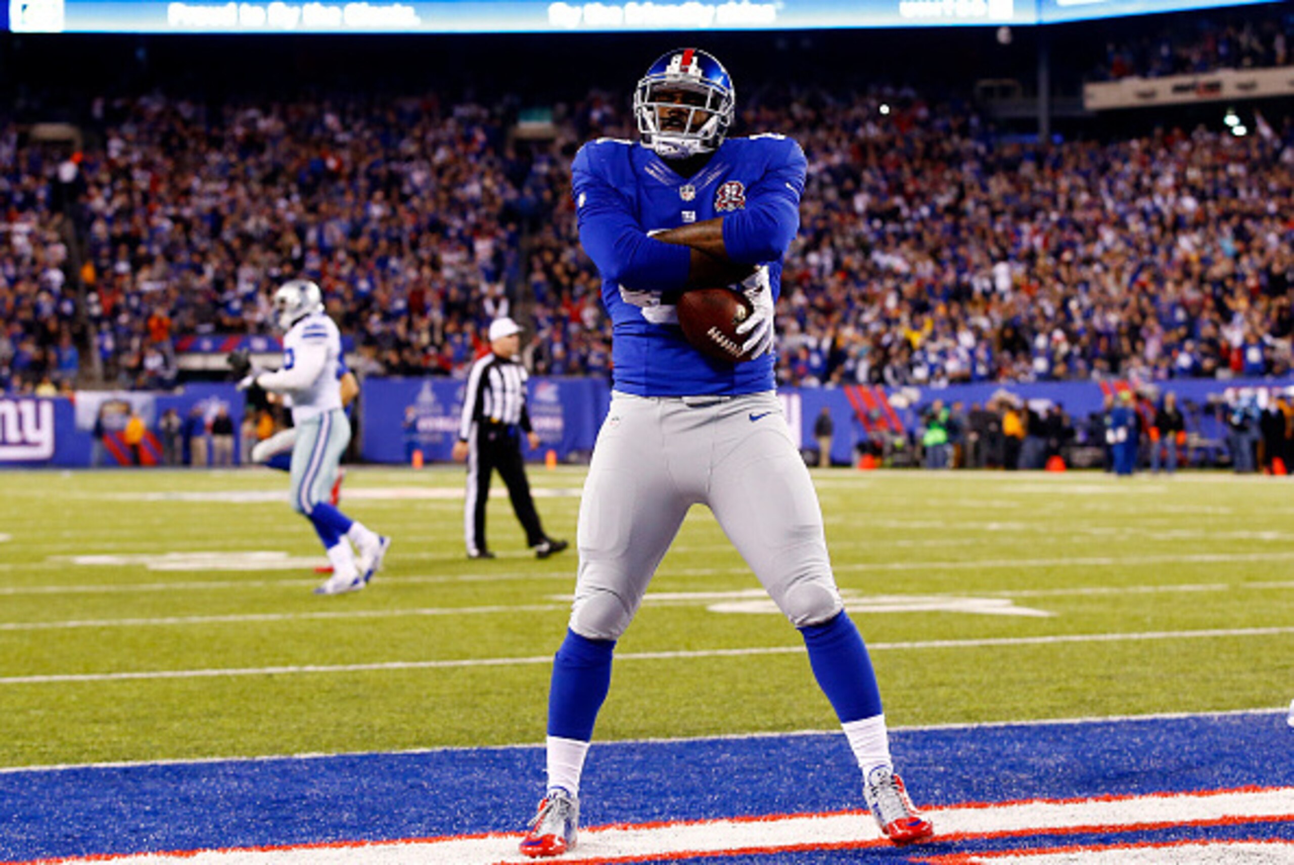 TE Adrien Robinson stands in the end zone after a fourth-quarter TD. TE Adrien Robinson stands in the end zone after a fourth-quarter TD.
