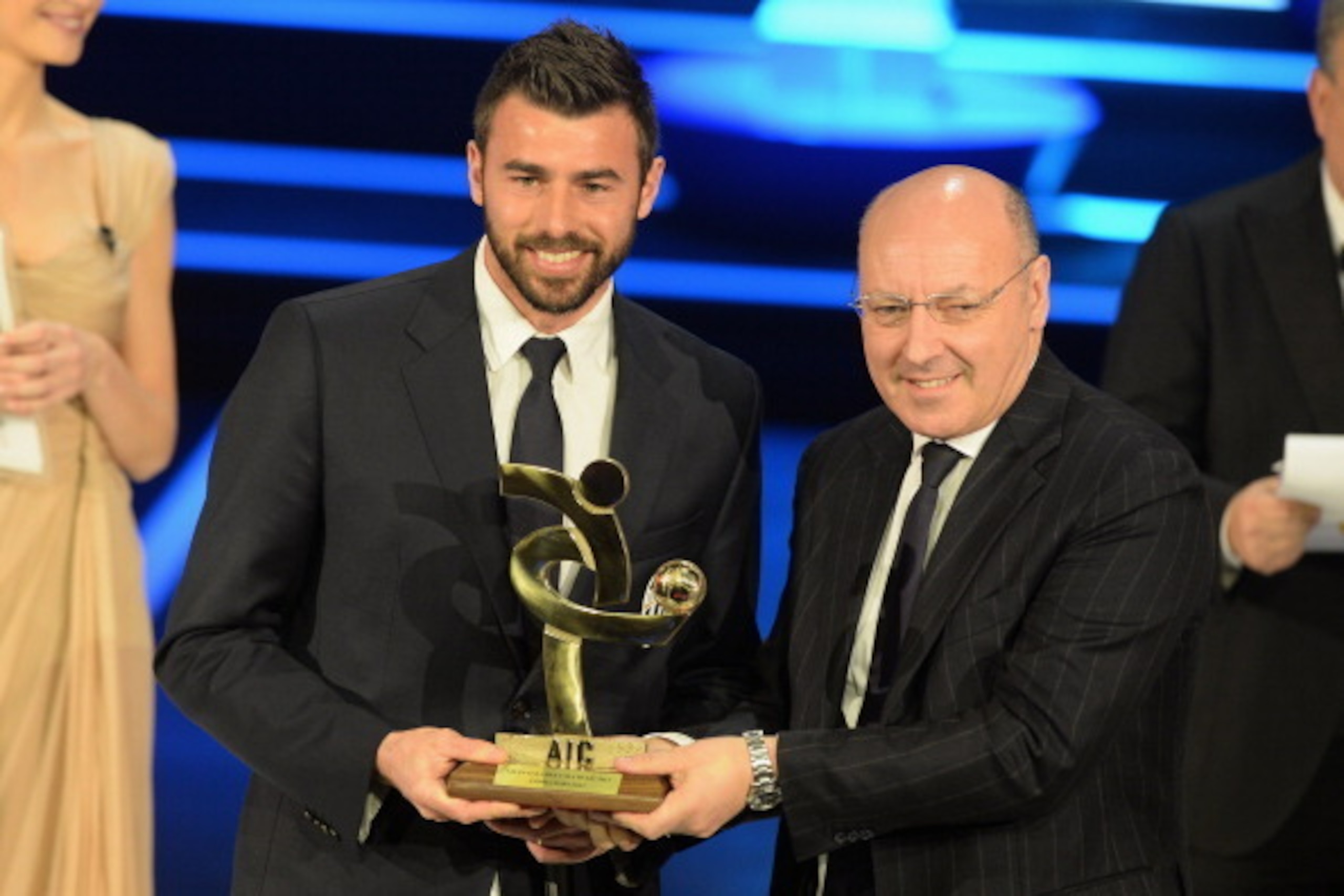 Giuseppe Marotta (left, with Andrea Barzagli—one of his biggest triumphs) didn't manage a splashy move this summer, but acquired pieces to make the team more functional.