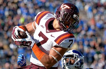 Virginia Tech tight end Bucky Hodges