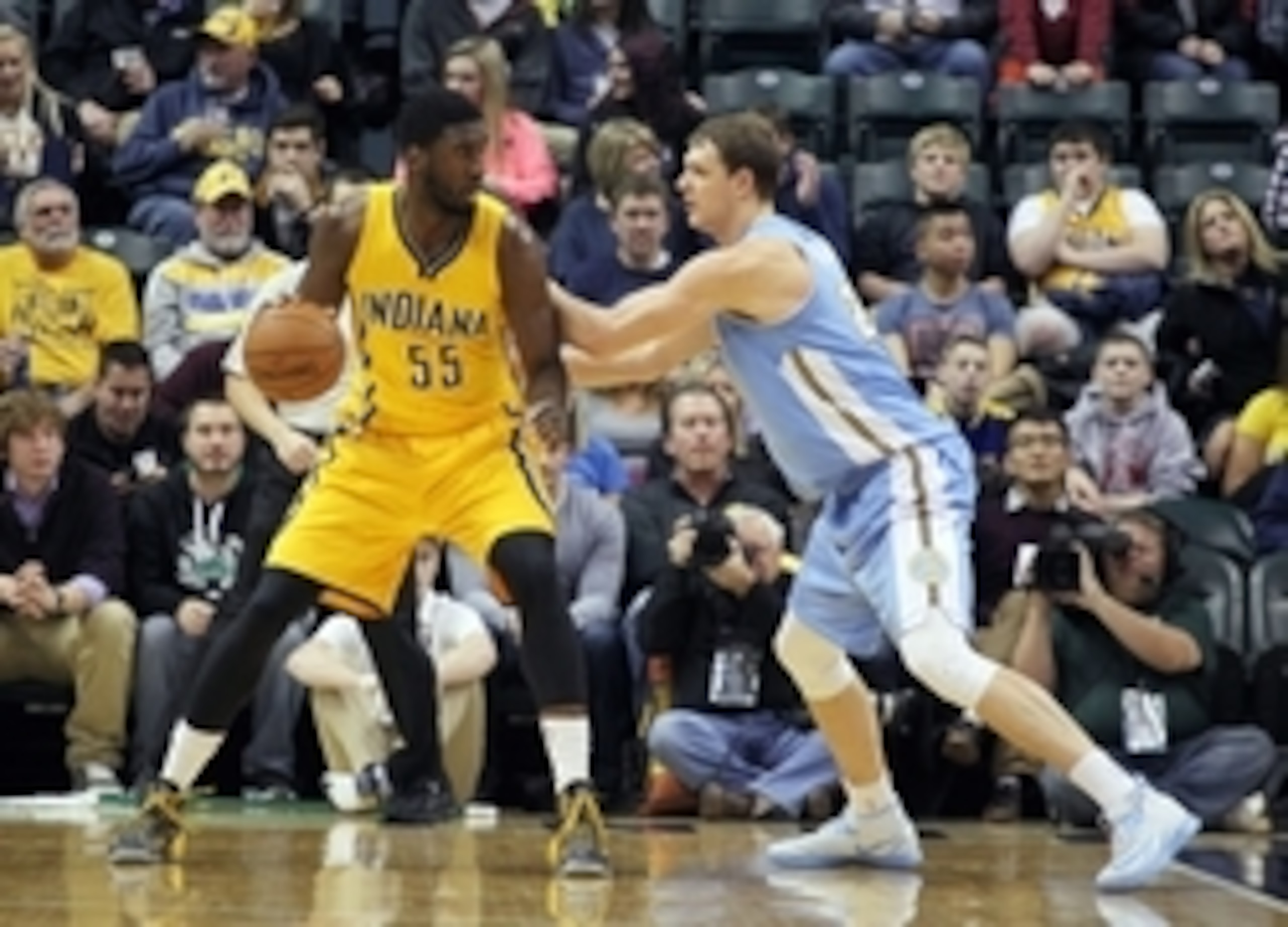 Roy Hibbert's Indiana Pacers will square off against the Denver Nuggets on the road on Dec. 20.