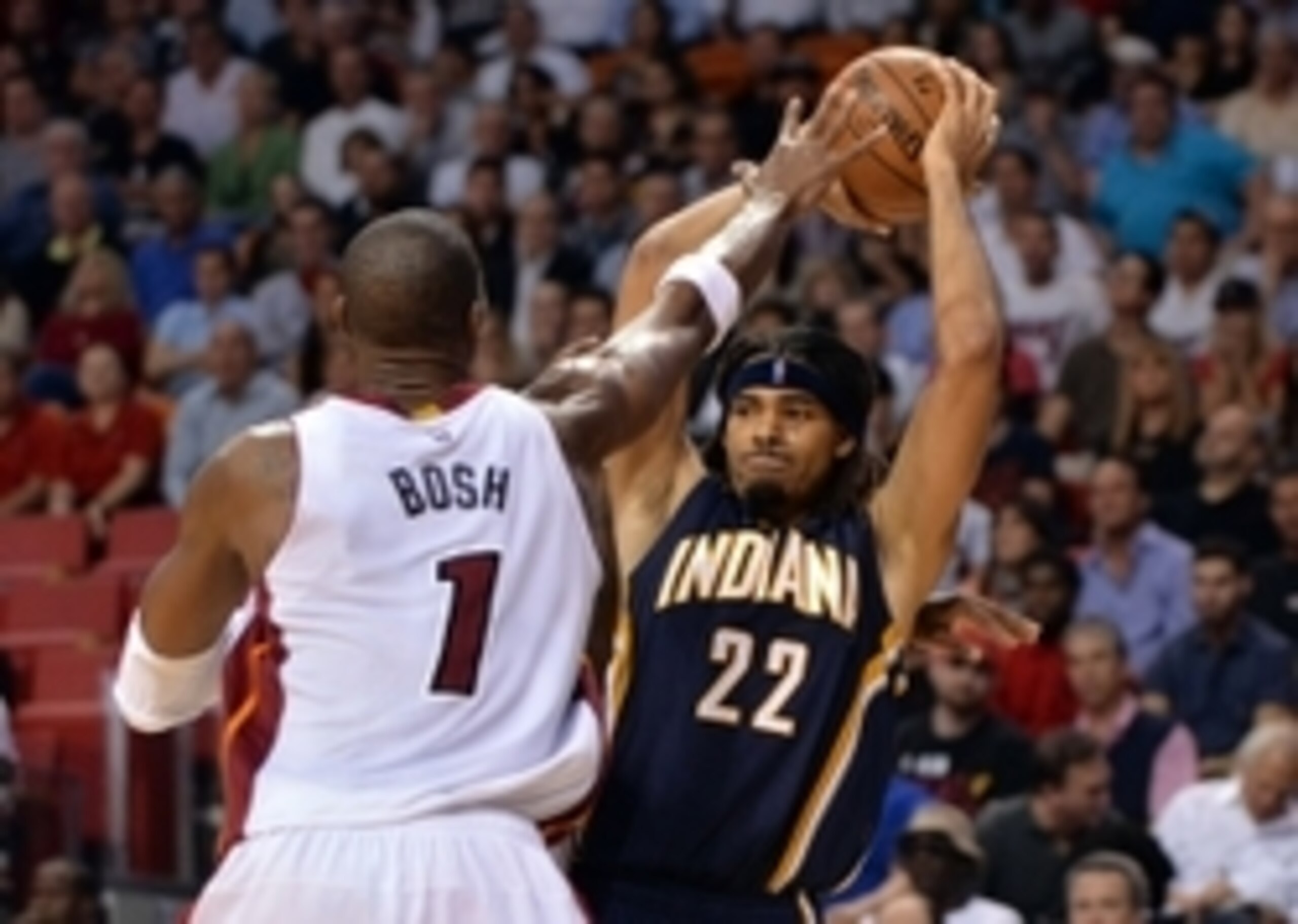 Chris Bosh's Miami Heat will face Chris Copeland's Indiana Pacers at Bankers Life Fieldhouse on New Year's Eve.