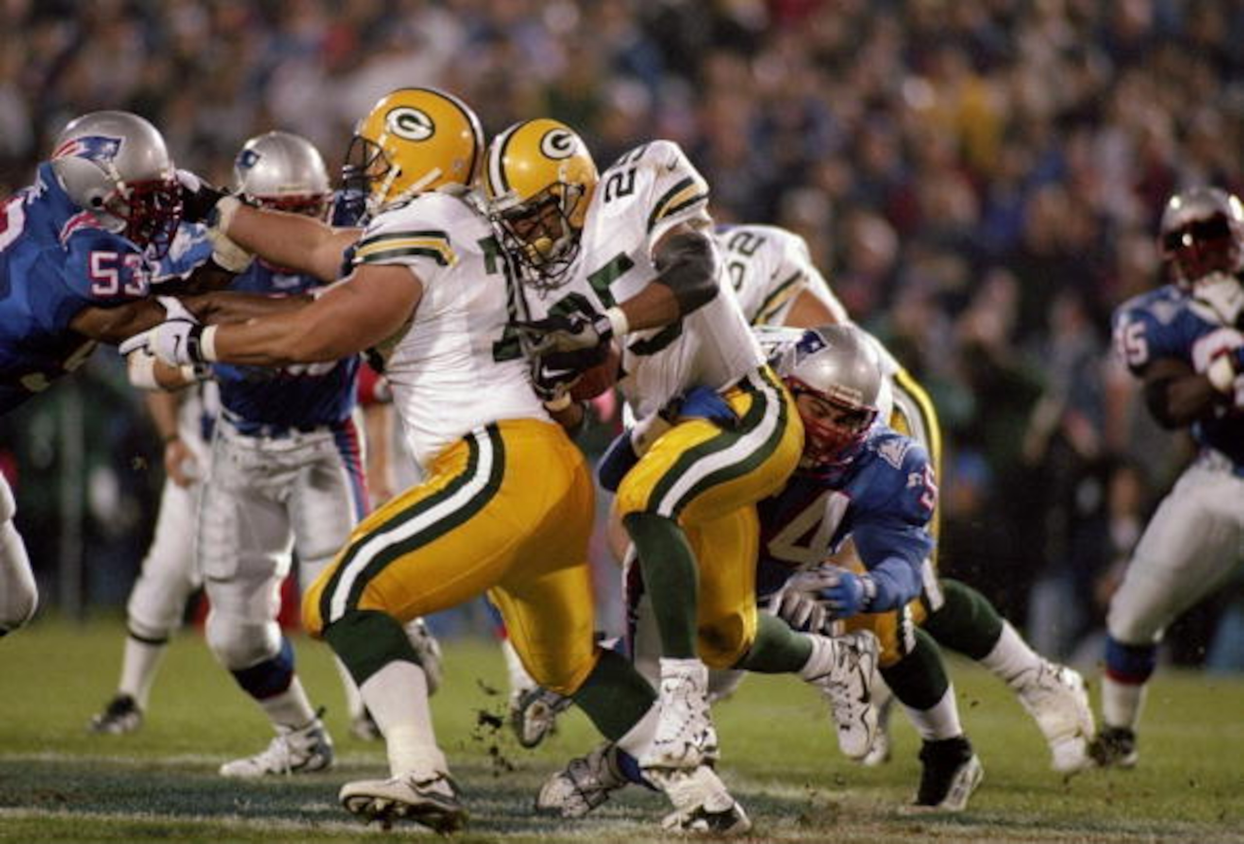 Dorsey Levens had a big day for the Packers in New England. Dorsey Levens had a big day for the Packers in New England.