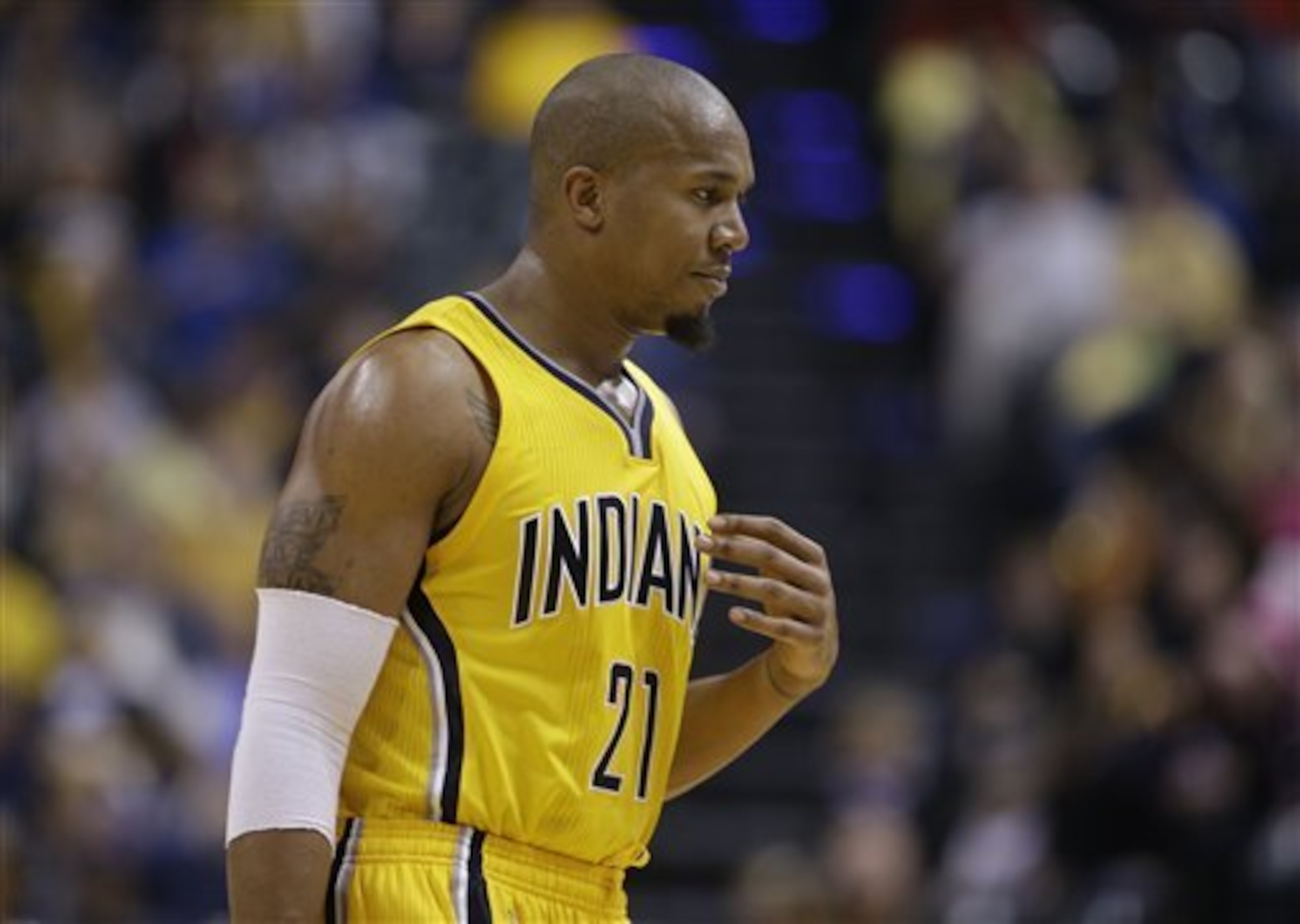 Indiana Pacers power forward David West missed 15 games with a sprained right ankle.