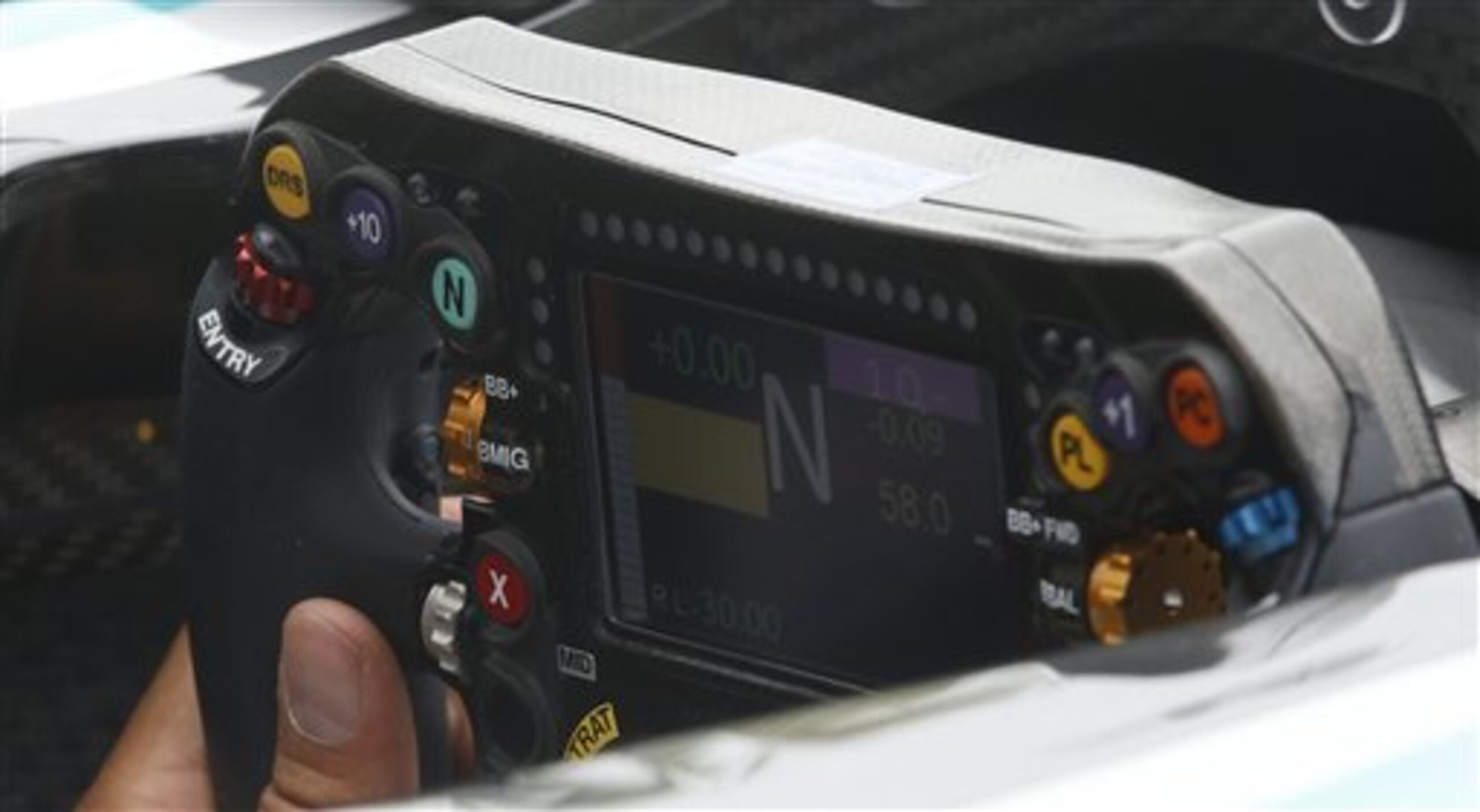 Hamilton's steering wheel.